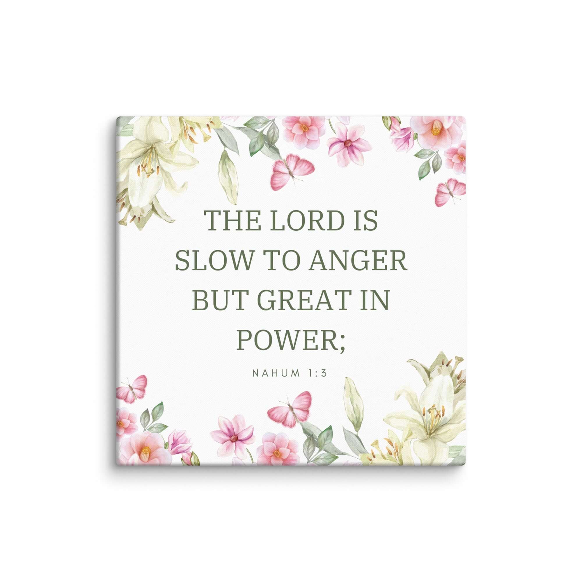 Nahum 1:3 Bible Verse, slow to anger Canvas Print Wall Art 37″×37″
