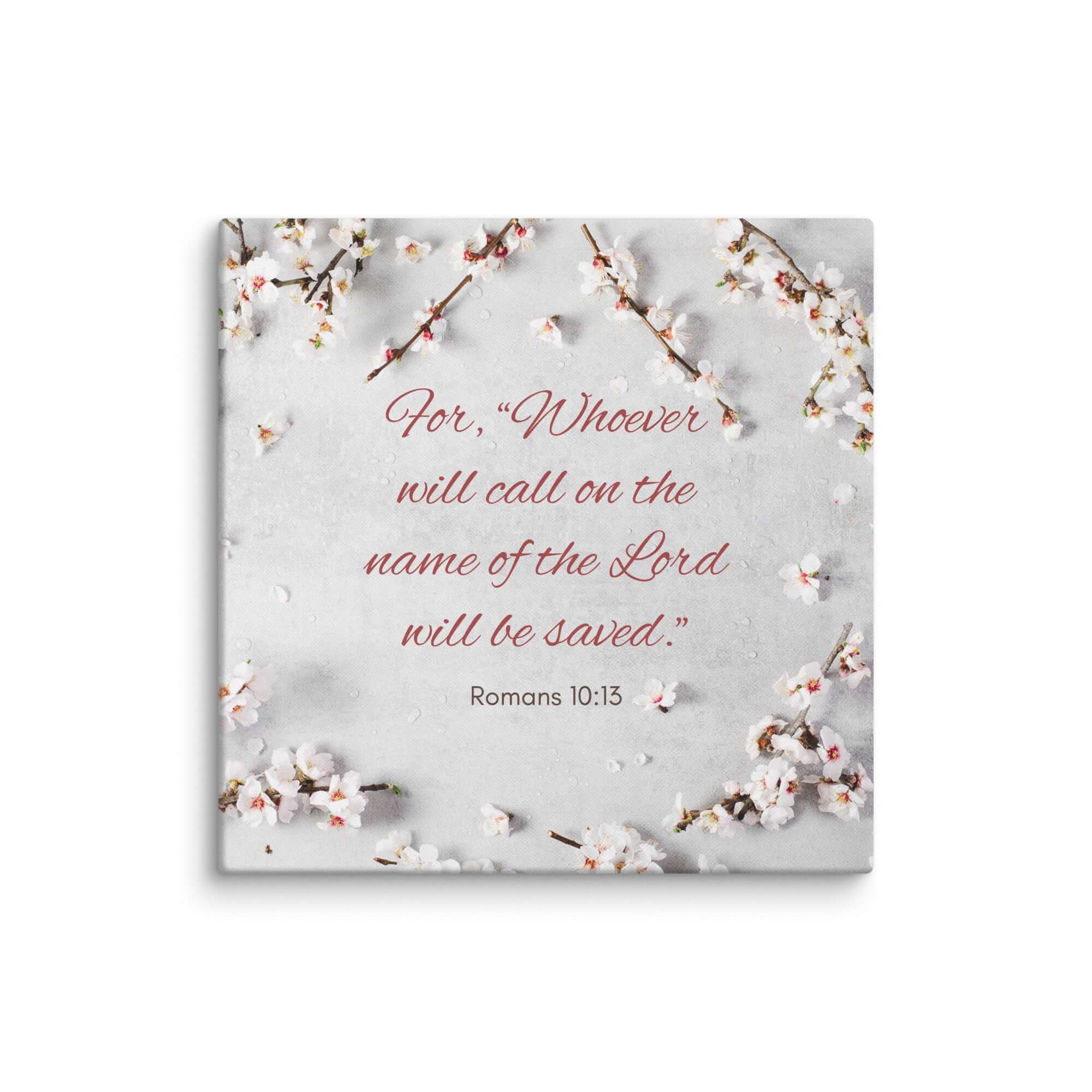 Romans 10:13 Bible Verse, the Lord Canvas Print Wall Art 37″×37″