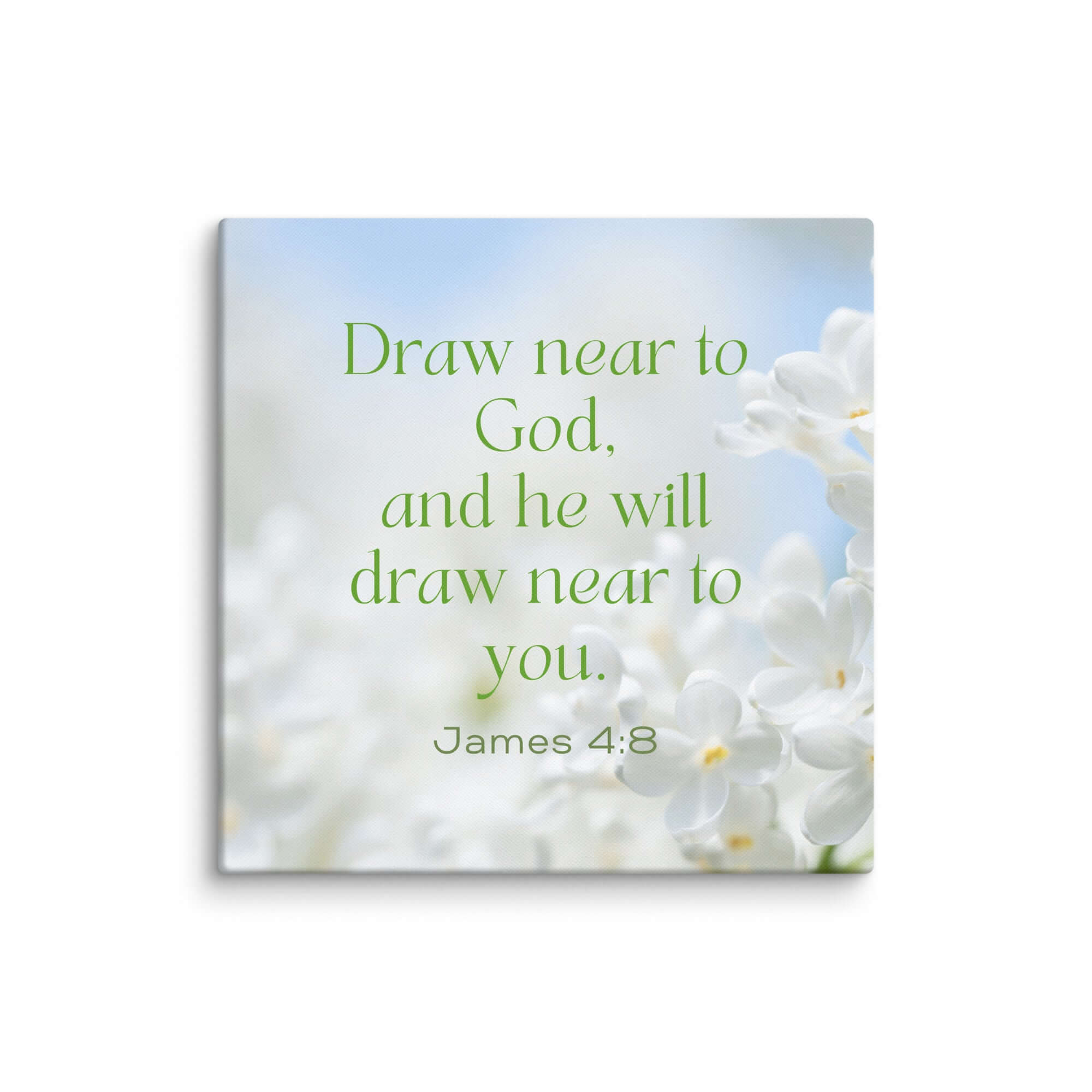 James 4:8 Bible Verse, Draw near Canvas Print Wall Art 37″×37″