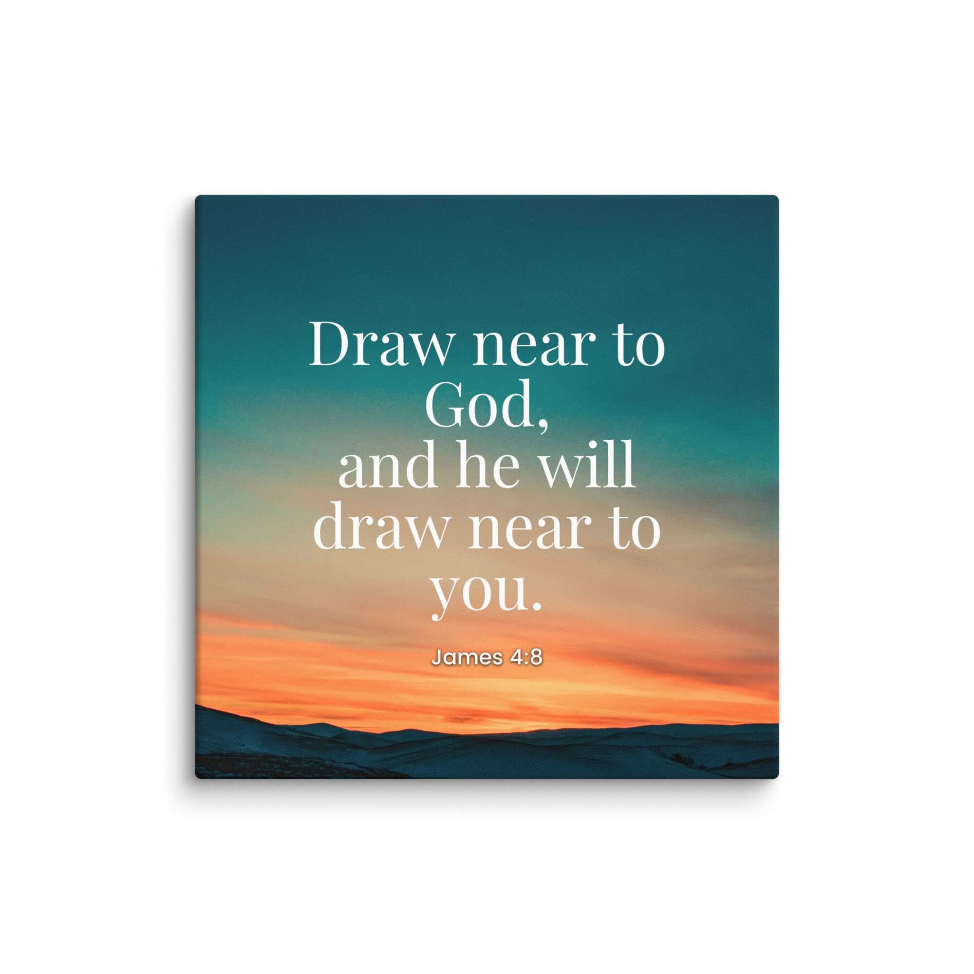 James 4:8 Bible Verse, near to God Canvas Print Wall Art 37″×37″