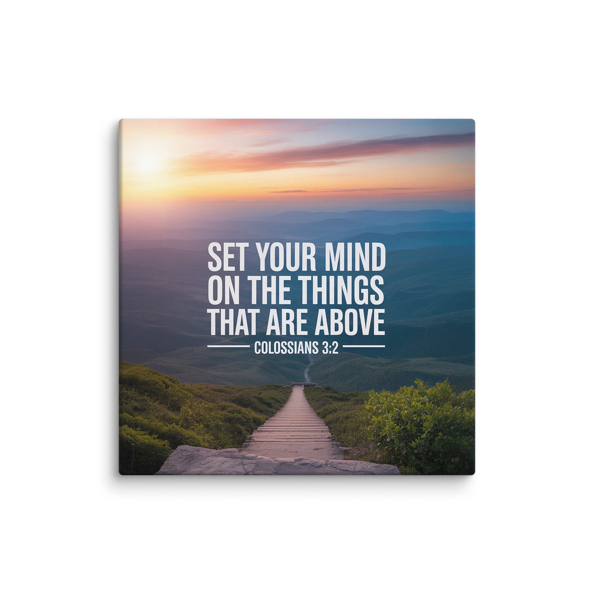 Colossians 3:2 Bible Verse your mind Canvas 37″×37″