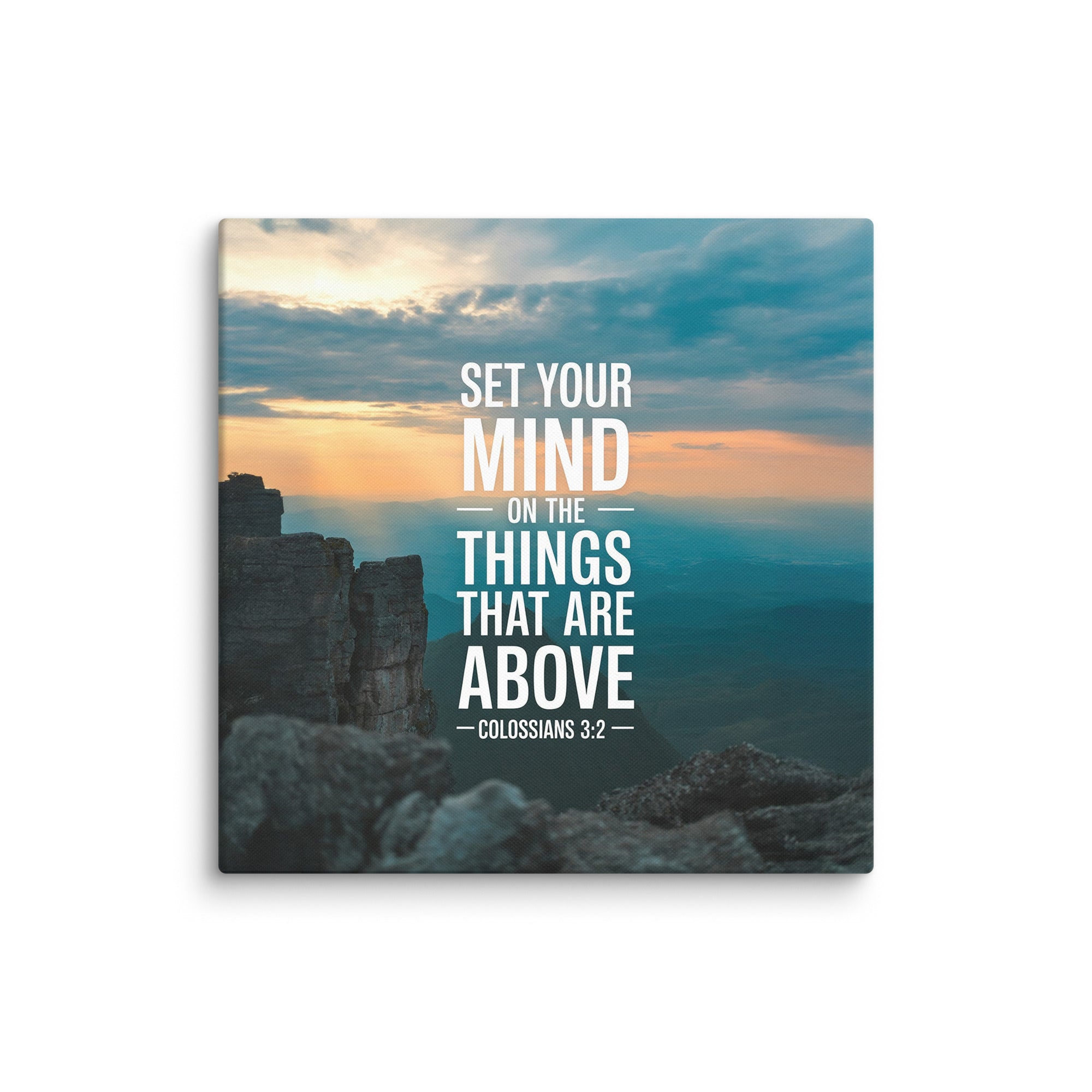 Colossians 3:2 Bible Verse on the Canvas 37″×37″