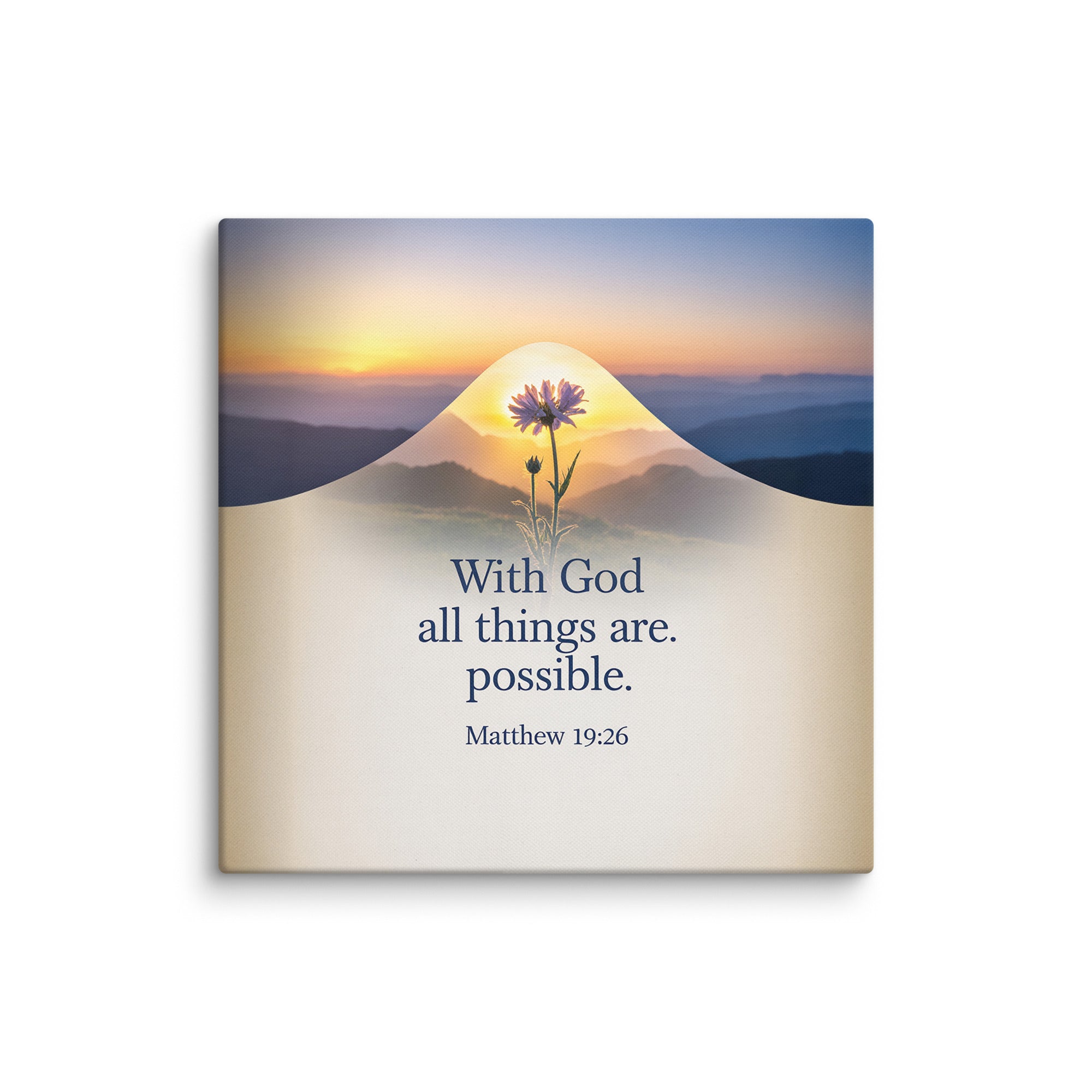 Matthew 19:26 Bible Verse at them Canvas 37″×37″