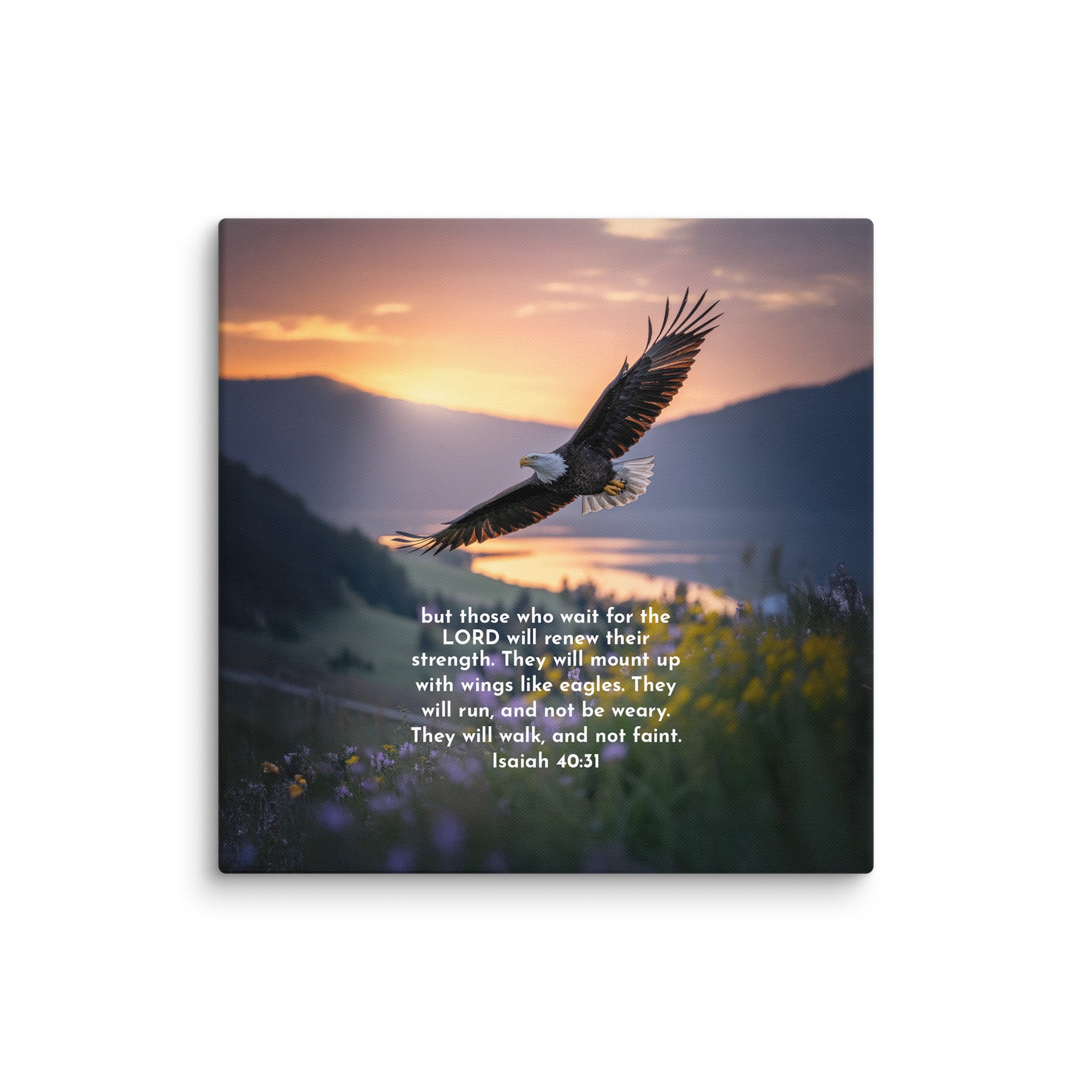 Isaiah 40:31 Bible Verse Renew Strength Canvas 37″×37″