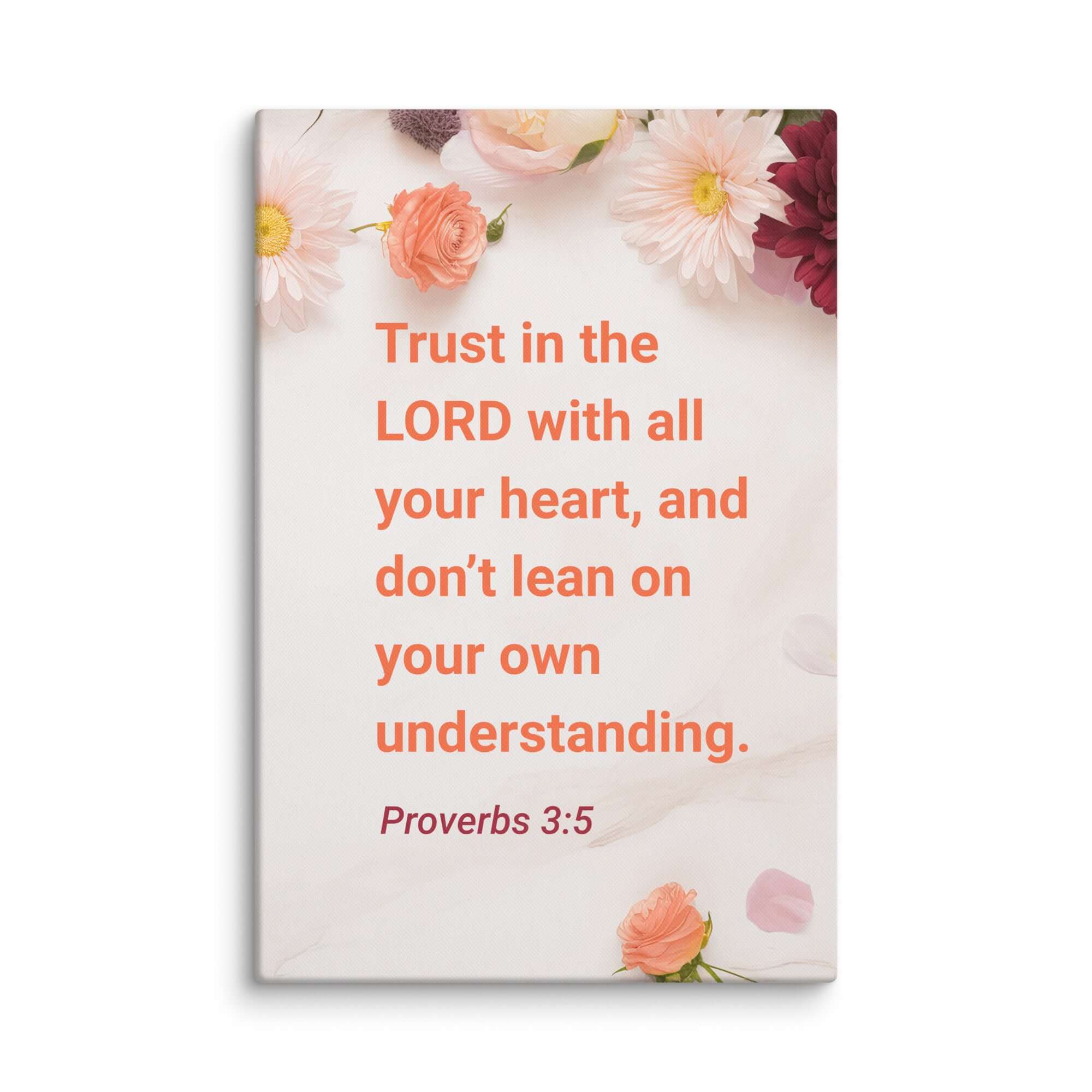 Proverbs 3:5 Bible Verse, Trust in the LORD Canvas Print Wall Art 40″×60″