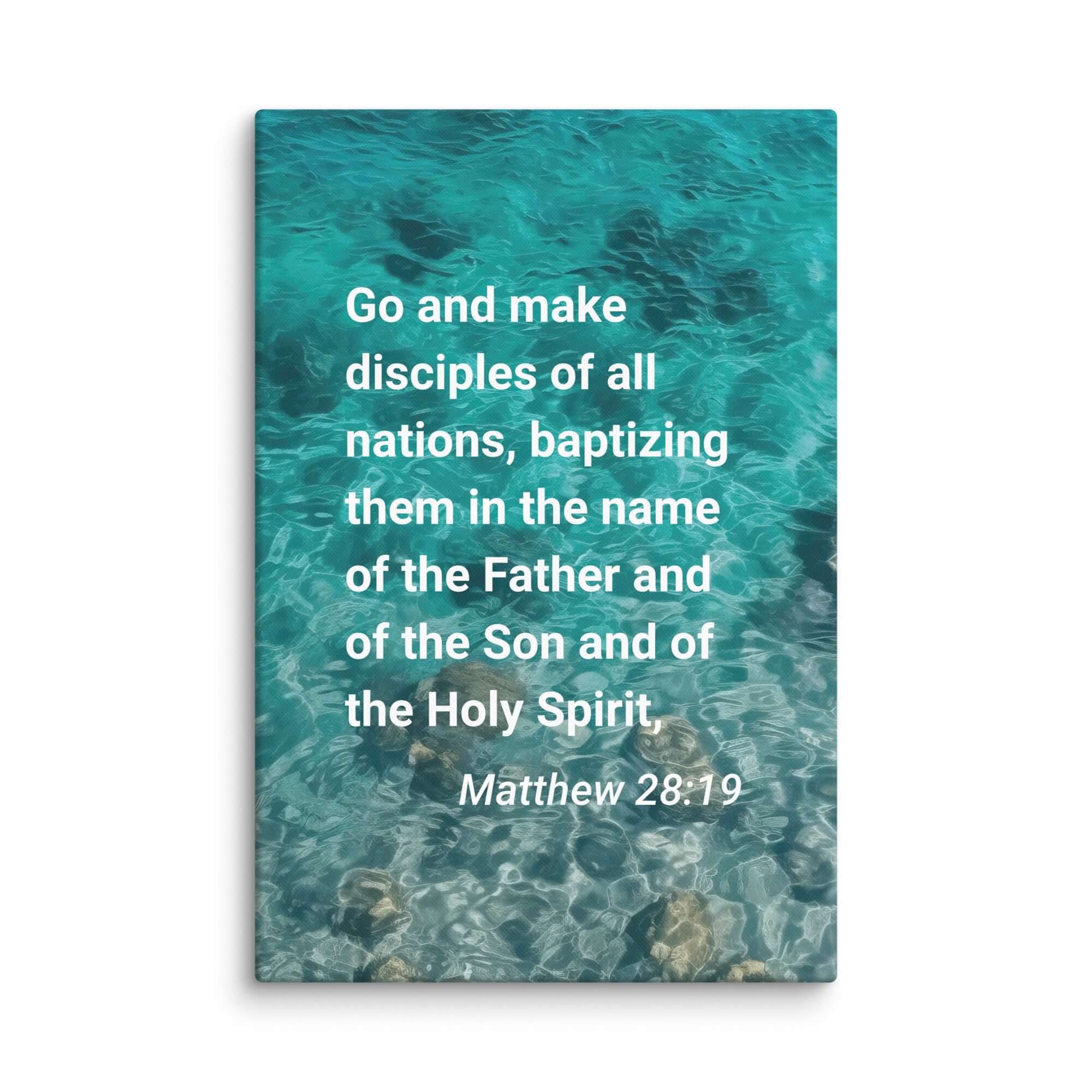 Matthew 28:19 Bible Verse, Make Disciples Canvas Print Wall Art 40″×60″