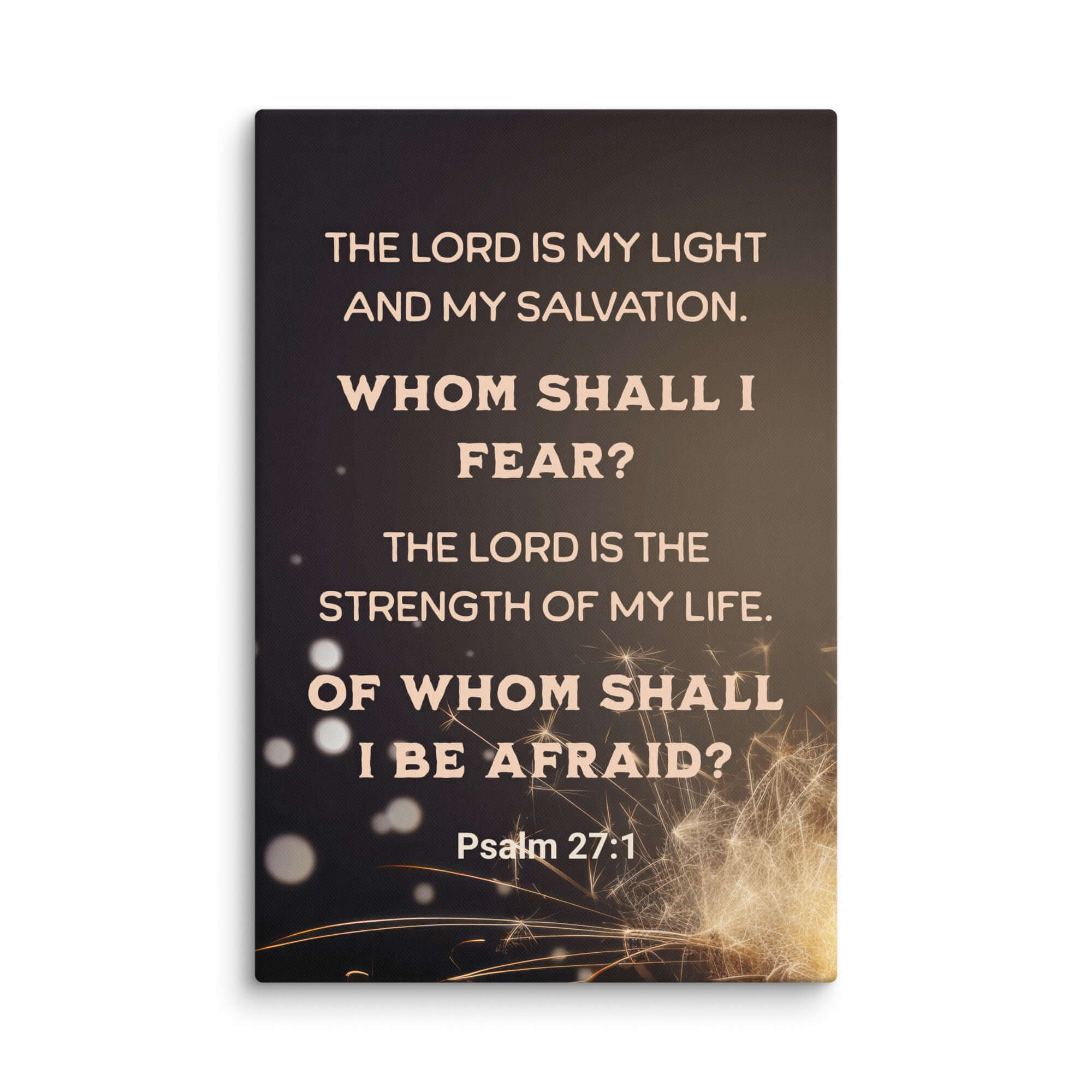 Psalm 27:1 Bible Verse, The LORD is My Light Canvas Print Wall Art 40″×60″