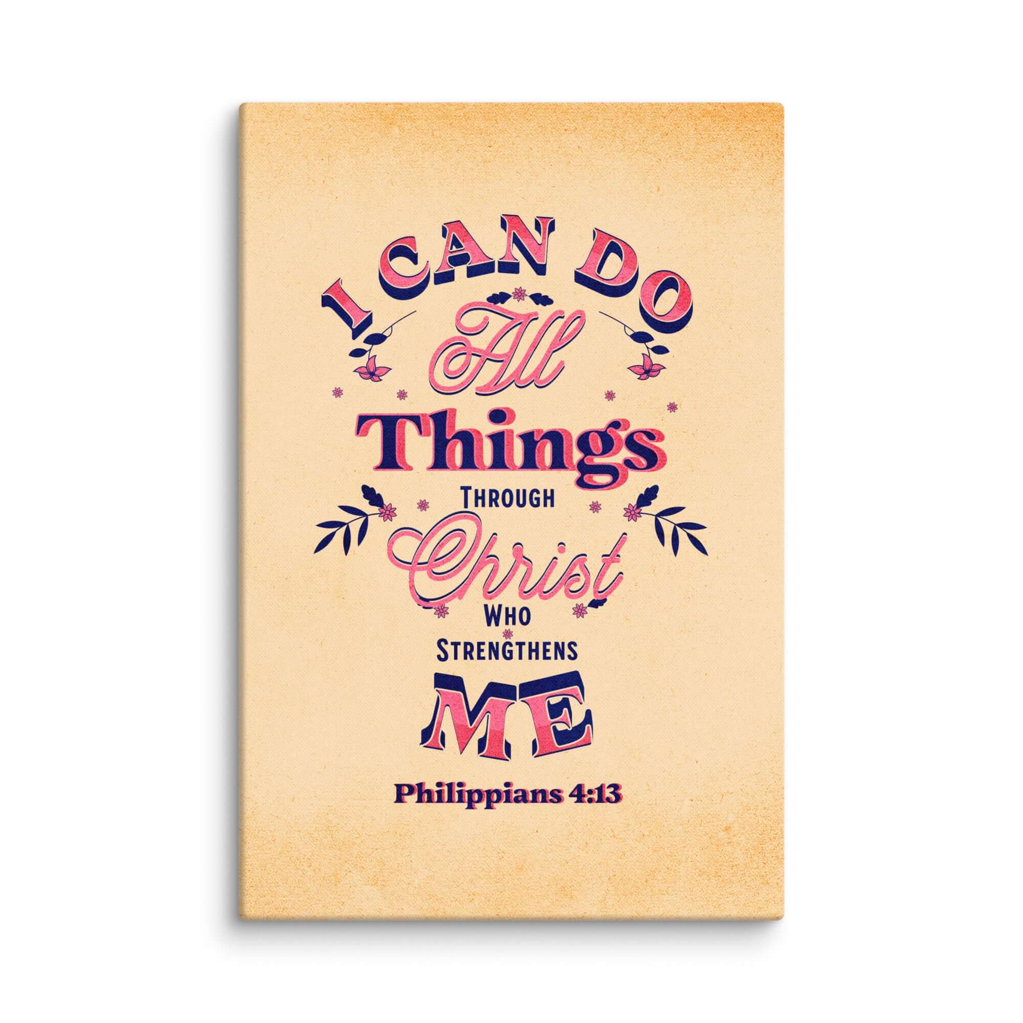 Philippians 4:13 Bible Verse, Christ Strengthens Me Canvas Print Wall Art 40″×60″