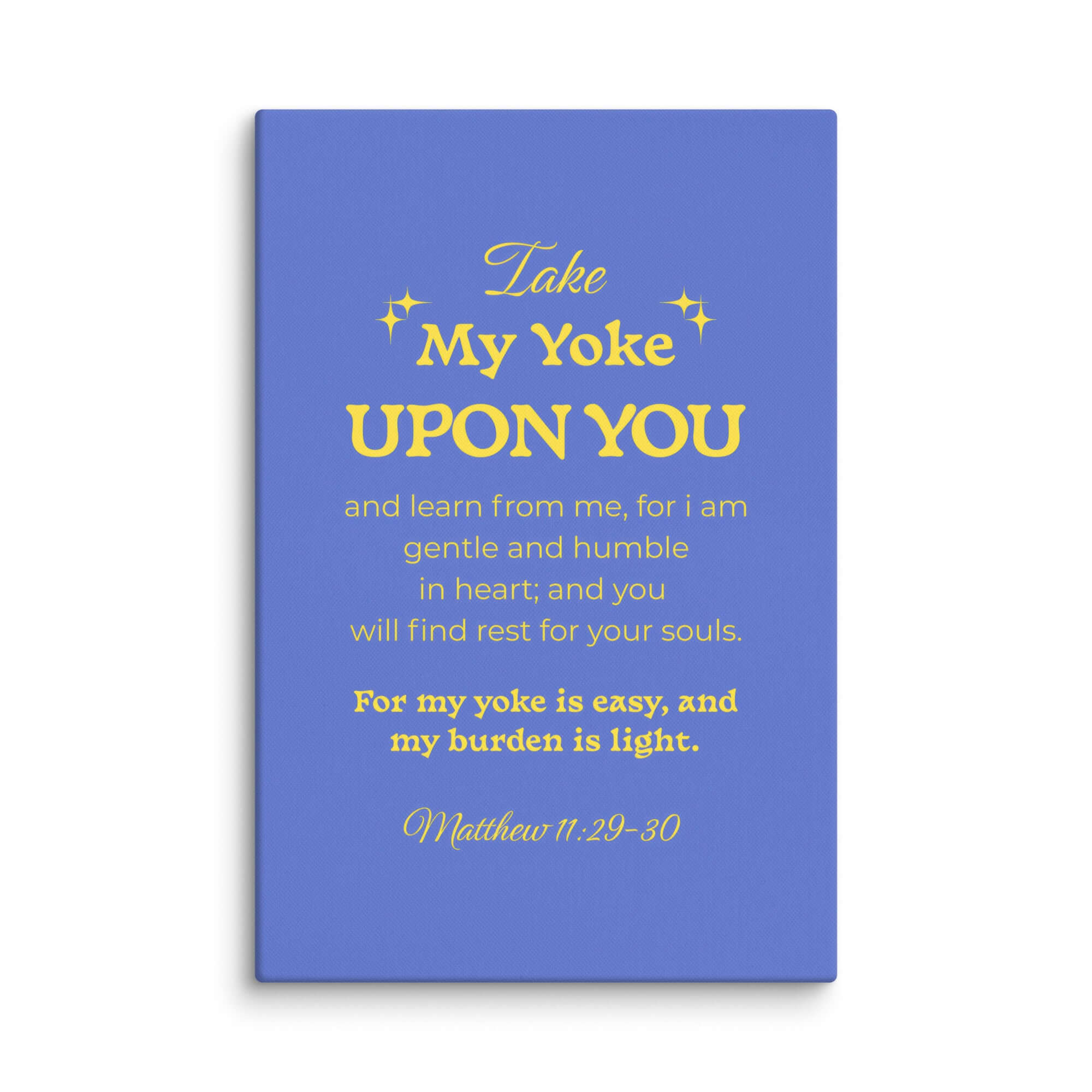 Matthew 11:29-30 Bible Verse, Take my yoke Canvas Print Wall Art 40″×60″