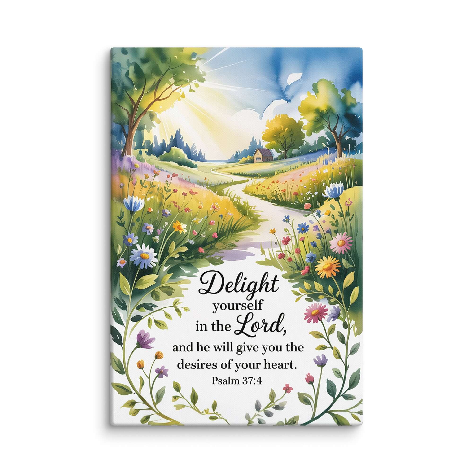 Psalm 37:4 Bible Verse, desires Canvas 40″×60″