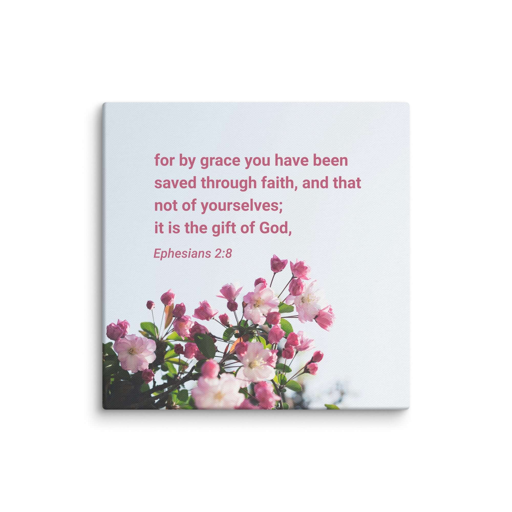 Ephesians 2:8 Bible Verse, saved through faith Canvas Print Wall Art 6″×6″
