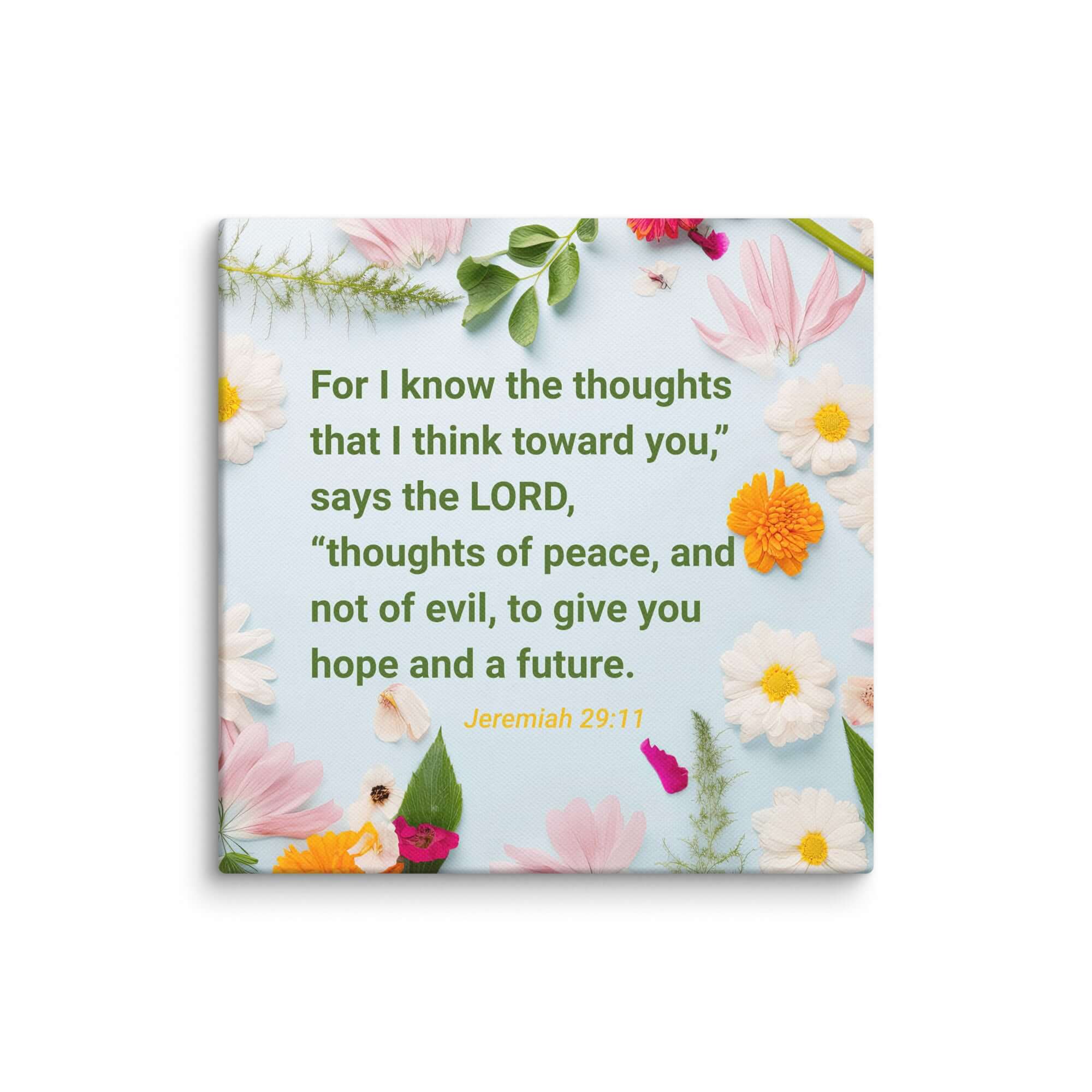Jeremiah 29:11 Bible Verse, to give you hope Canvas Print Wall Art 6″×6″