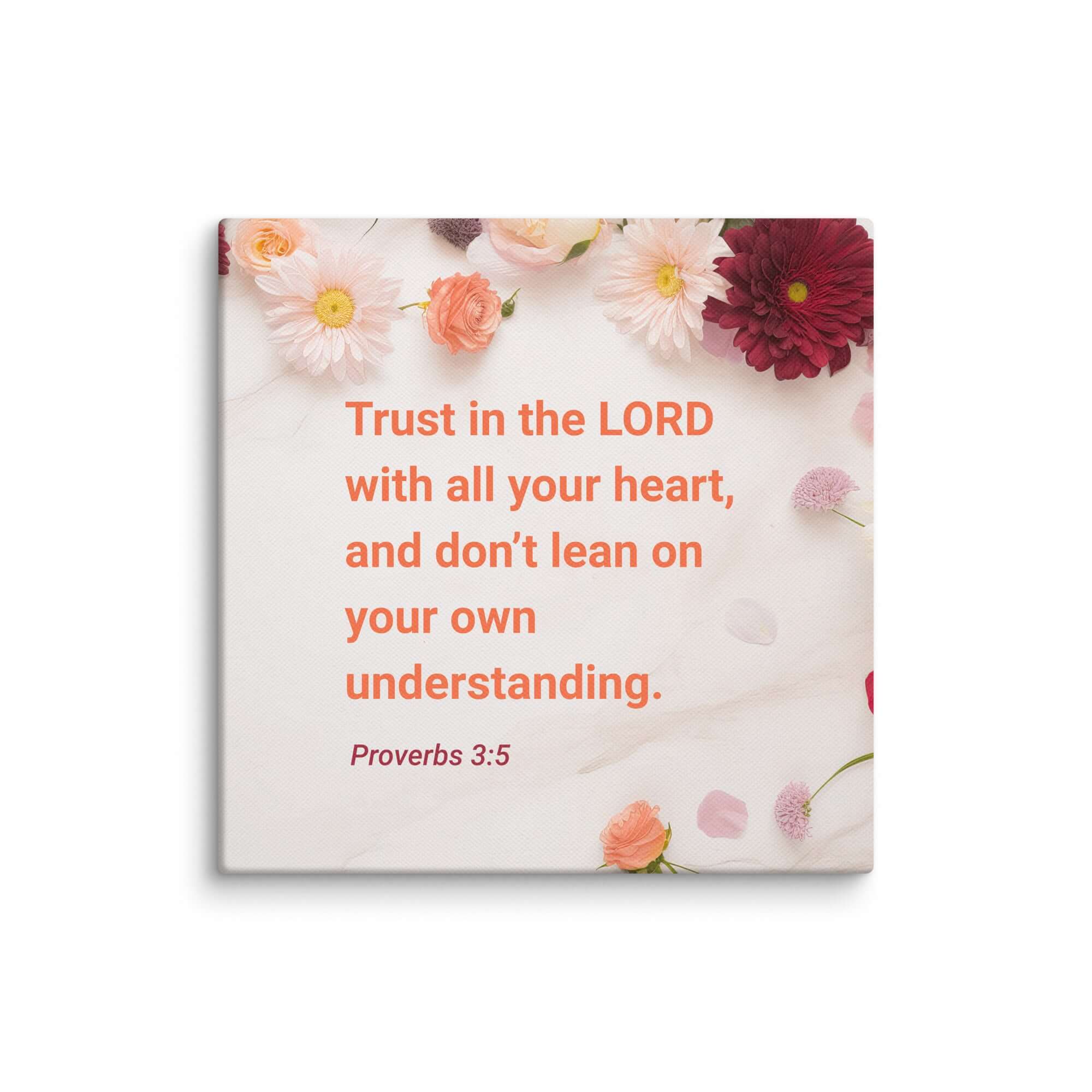 Proverbs 3:5 Bible Verse, Trust in the LORD Canvas Print Wall Art 6″×6″