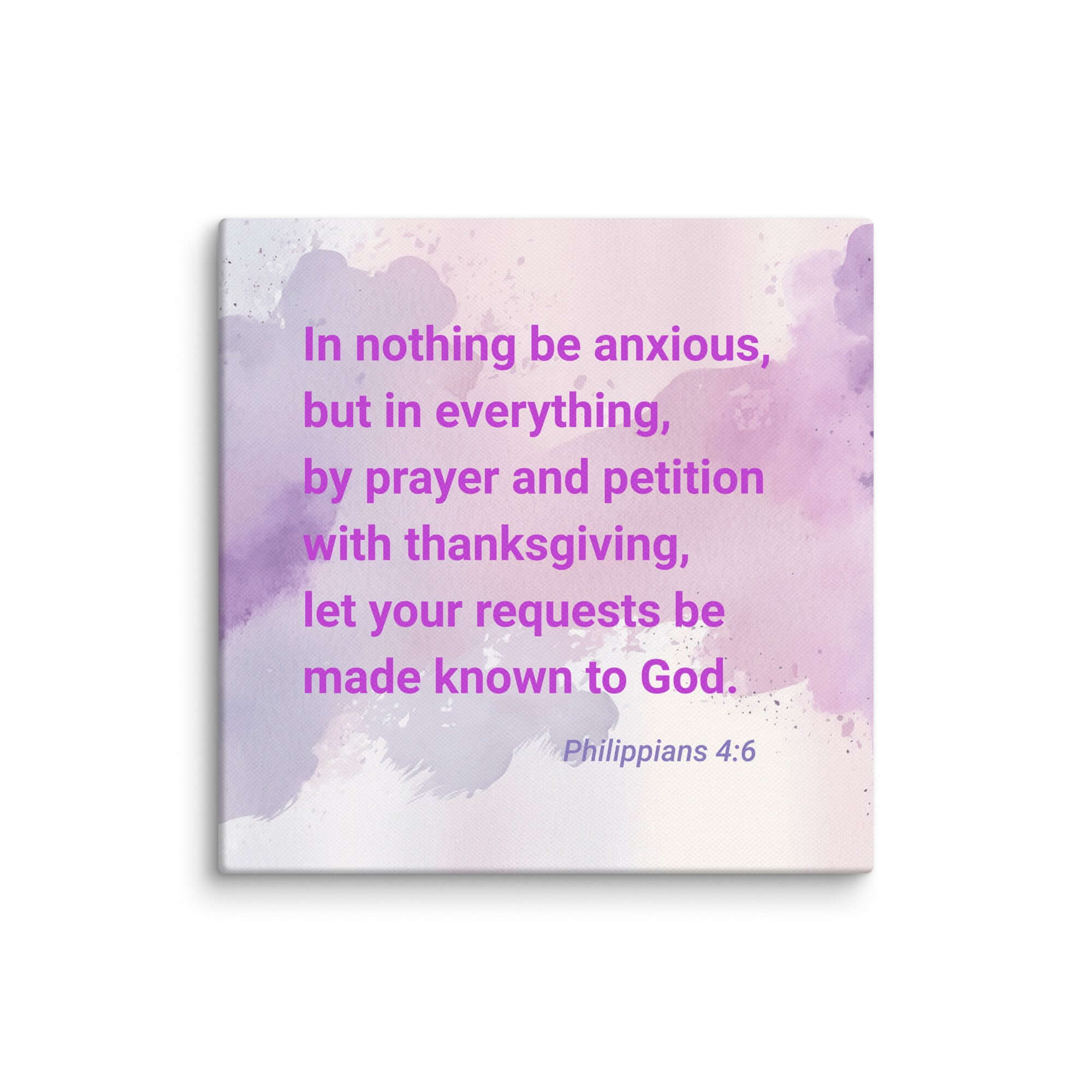 Philippians 4:6 Bible Verse, Prayer and Petition Canvas Print Wall Art 6″×6″