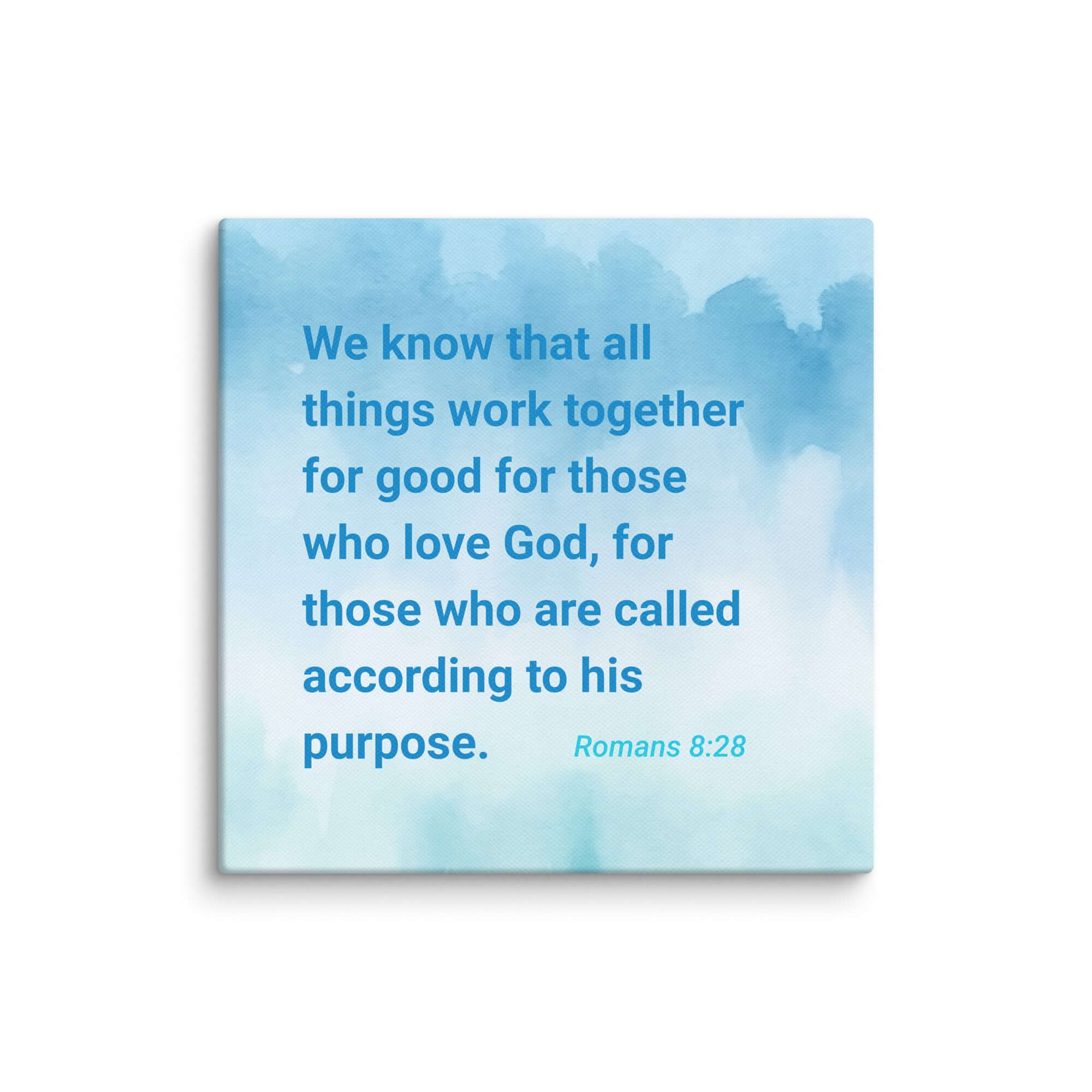 Romans 8:28 Bible Verse, together for good Canvas Print Wall Art 6″×6″