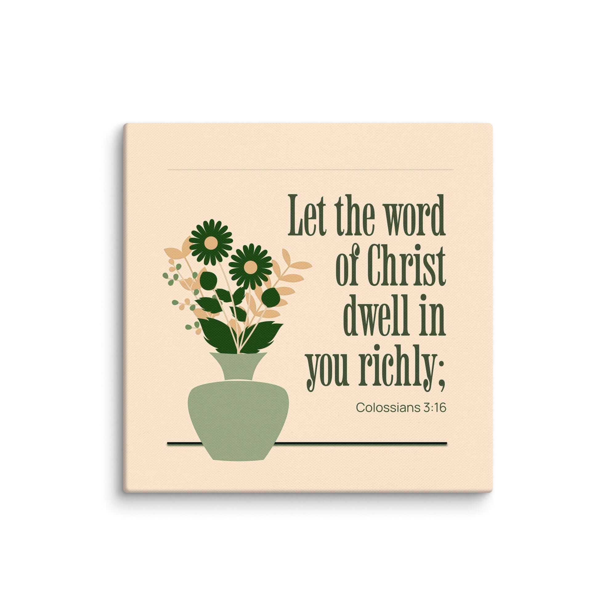 Colossians 3:16 Bible Verse, word of Christ Canvas Print Wall Art 6″×6″