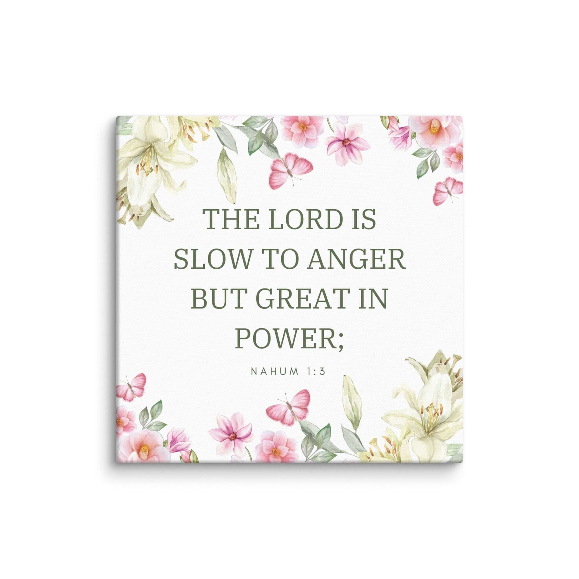 Nahum 1:3 Bible Verse, slow to anger Canvas Print Wall Art 6″×6″