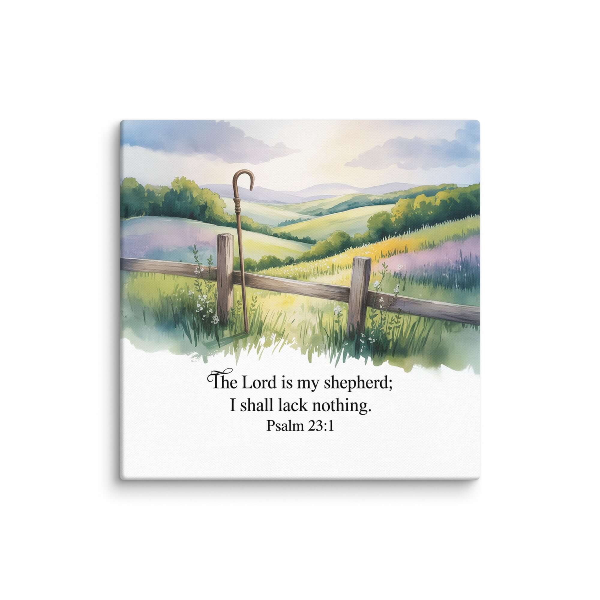 Psalm 23:1 Bible Verse, Lack Canvas 6″×6″