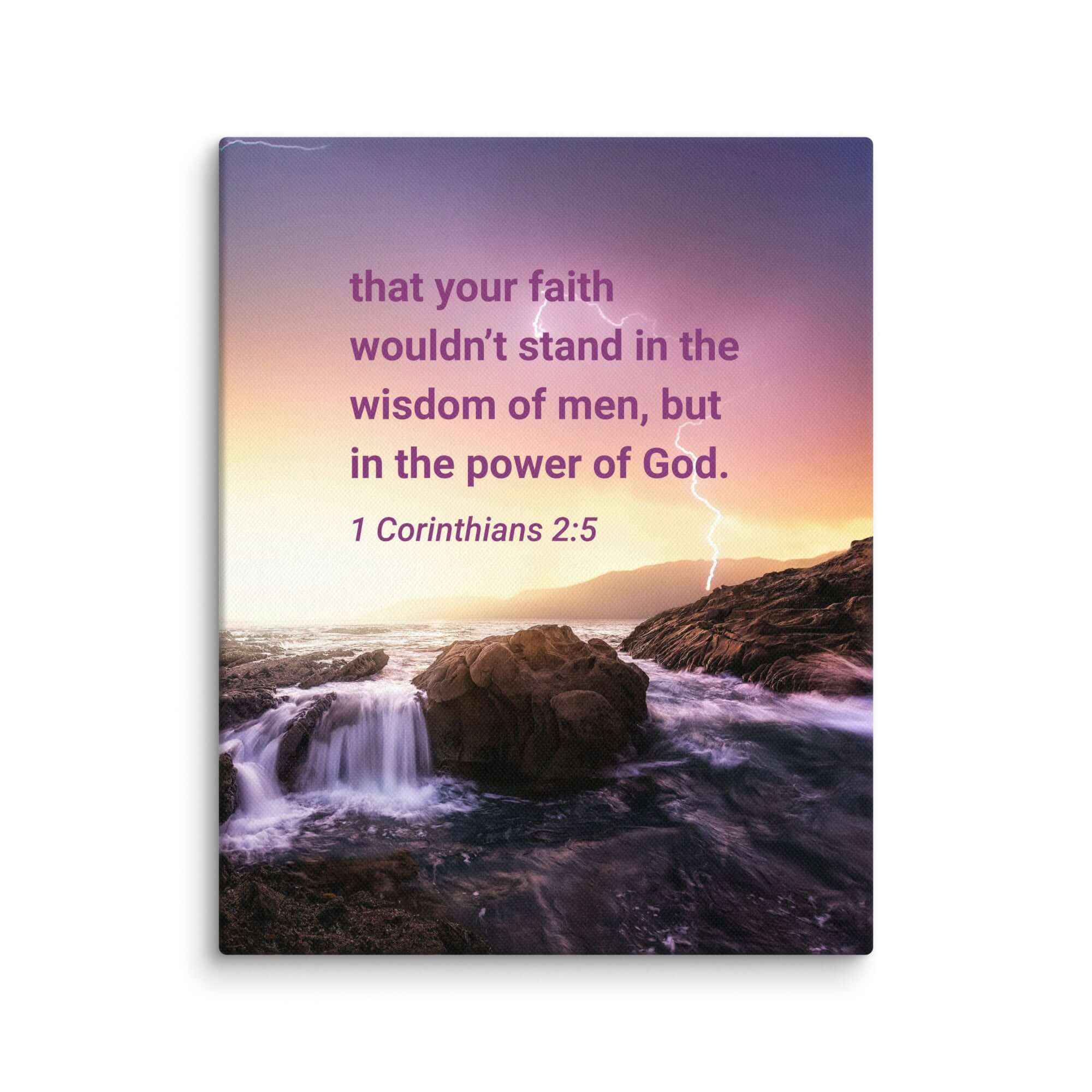 1 Corinthians 2:5 Bible Verse, power of God Canvas Print Wall Art 8″×10″
