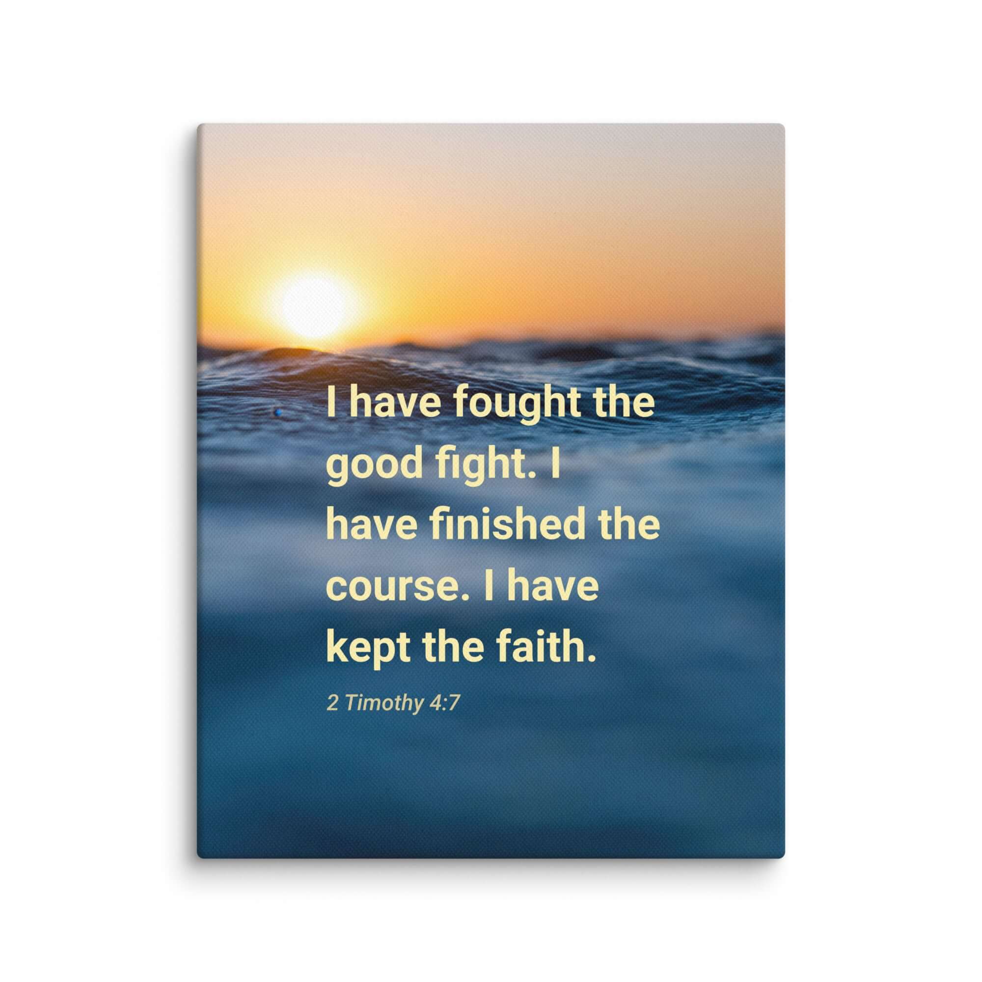 2 Timothy 4:7 Bible Verse, kept the faith Canvas Print Wall Art 8″×10″