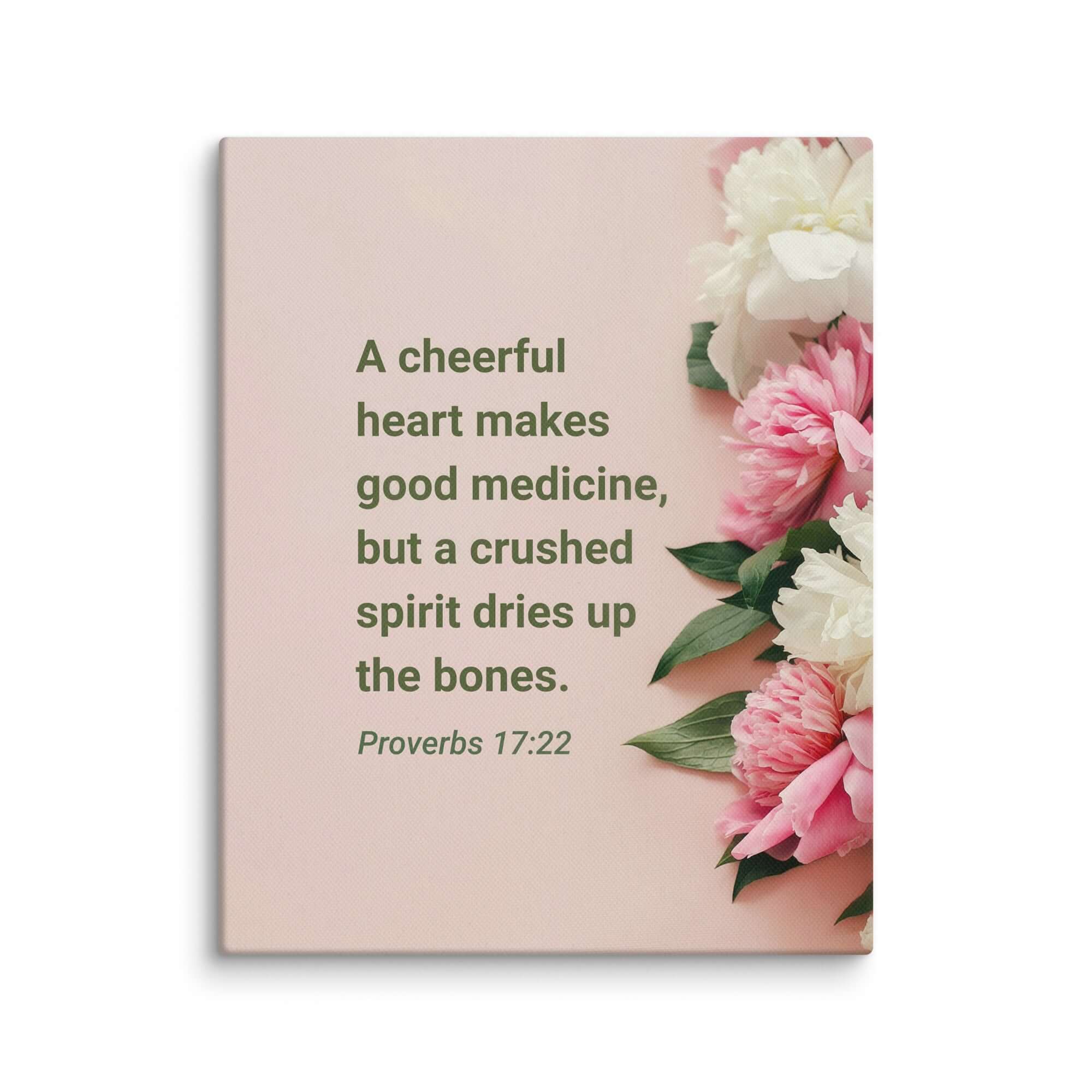 Proverbs 17:22 Bible Verse, good medicine Canvas Print Wall Art 8″×10″