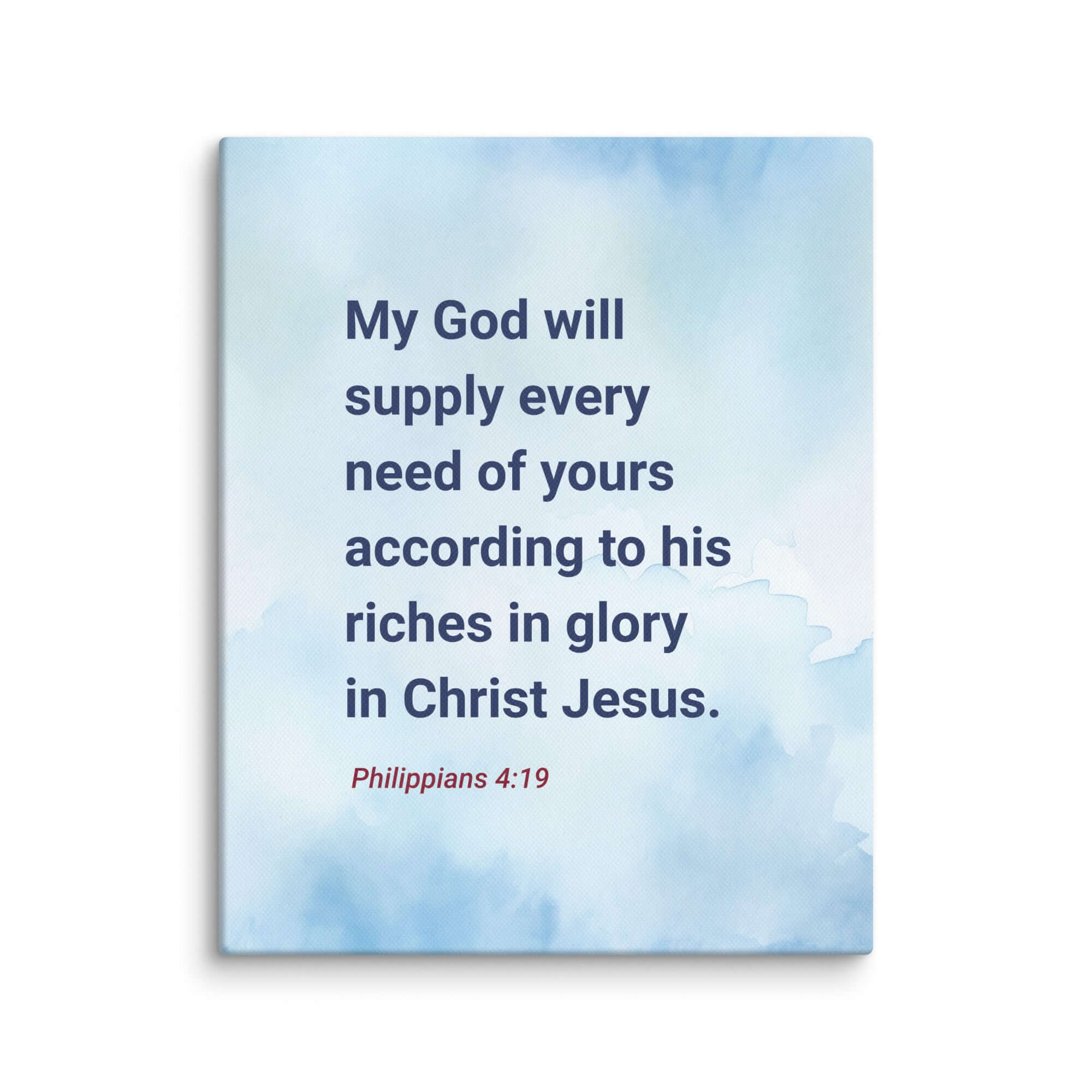 Philippians 4:19 Bible Verse, God will supply Canvas Print Wall Art 8″×10″
