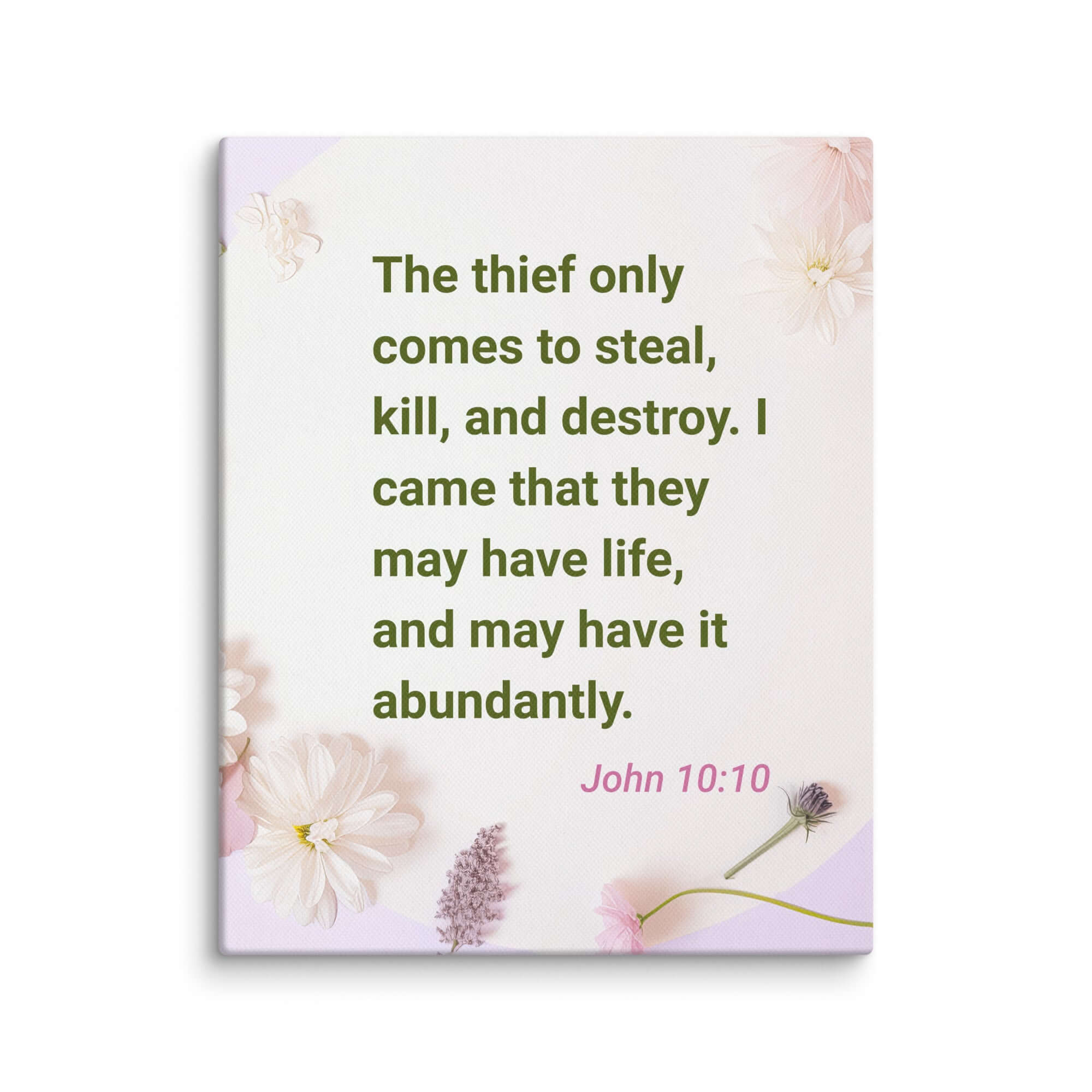 John 10:10 Bible Verse, Abundant Life Canvas Print Wall Art 8″×10″