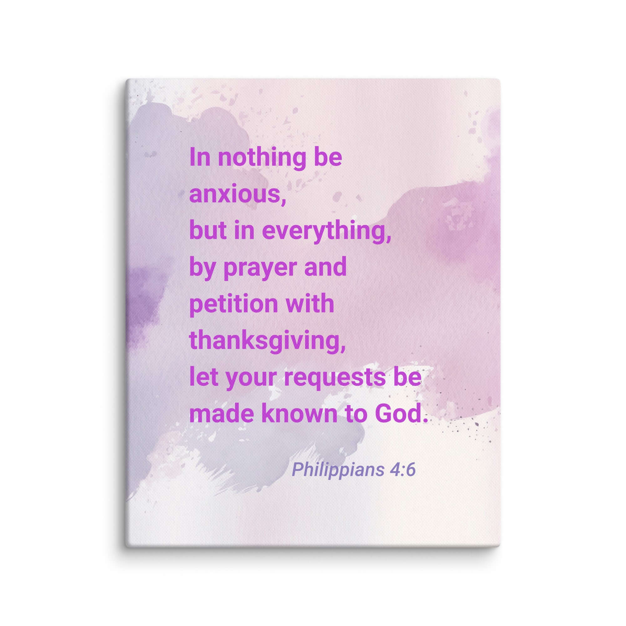 Philippians 4:6 Bible Verse, Prayer and Petition Canvas Print Wall Art 8″×10″
