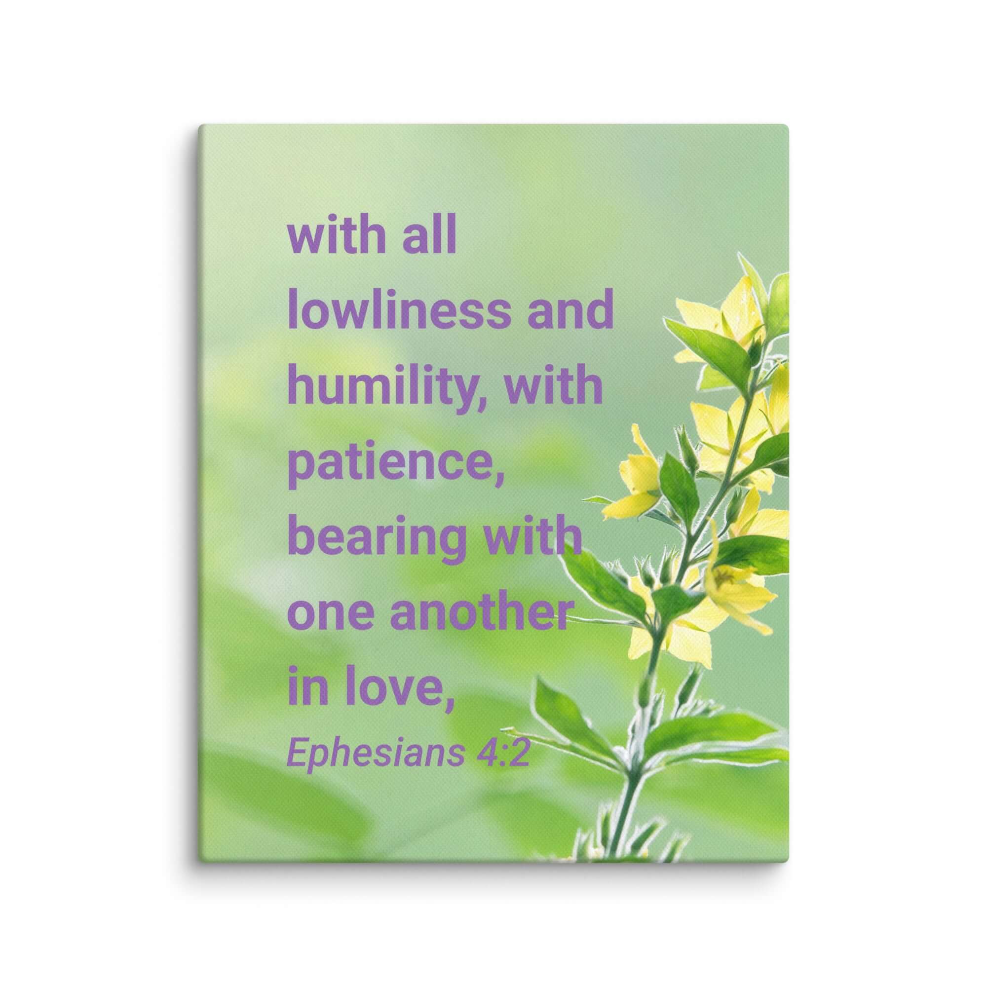 Ephesians 4:2 Bible Verse, one another in love Canvas Print Wall Art 8″×10″