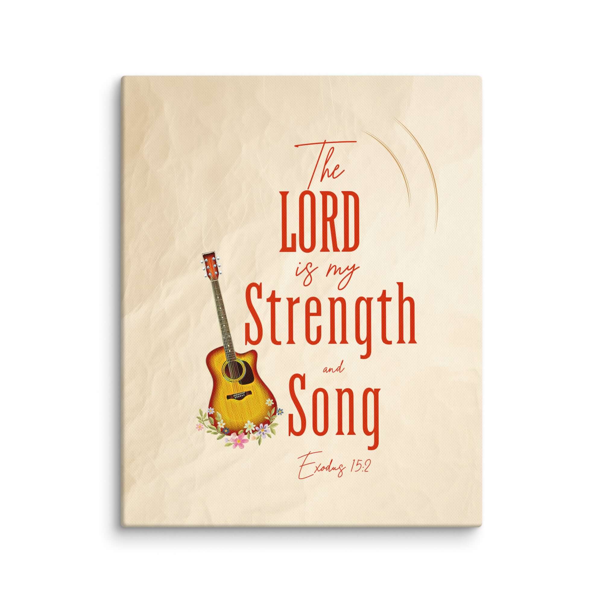 Exodus 15:2 Bible Verse, The LORD is my strength Canvas Print Wall Art 8″×10″