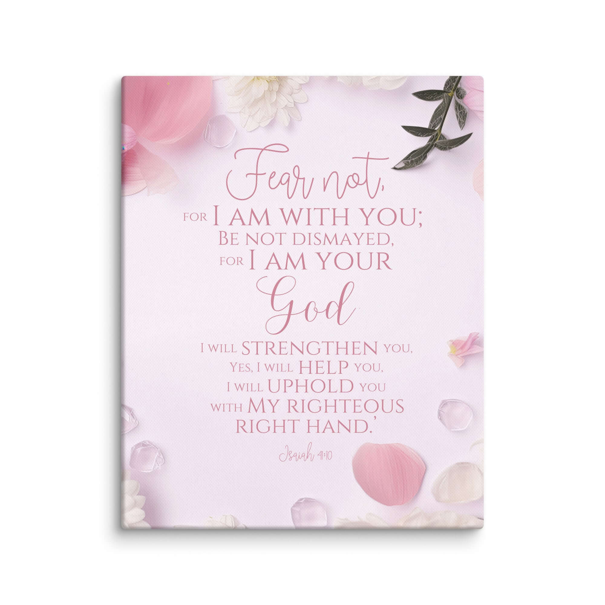 Isaiah 41:10 Bible Verse, God will strengthen you Canvas Print Wall Art 8″×10″