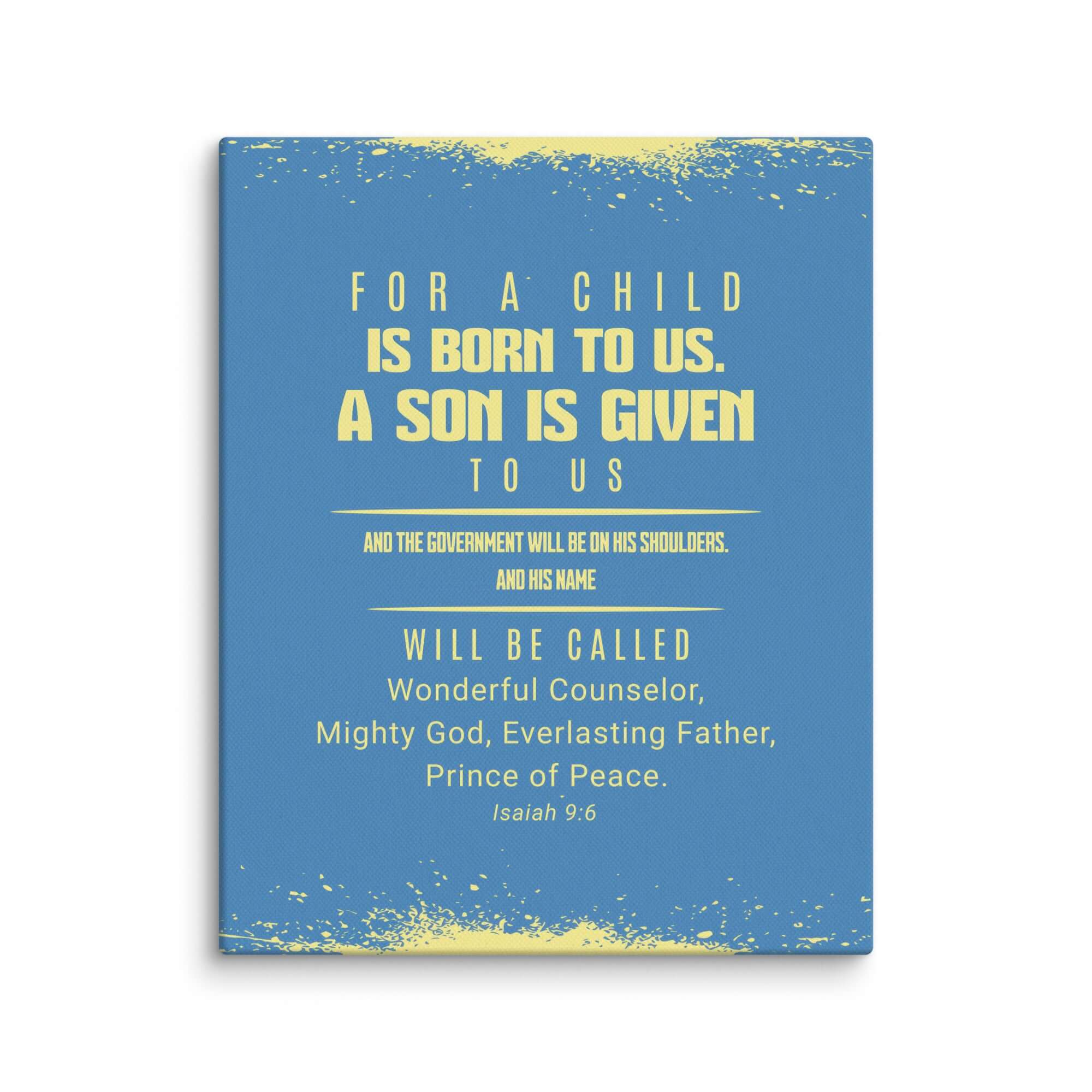 Isaiah 9:6 Bible Verse, Mighty God Canvas Print Wall Art 8″×10″
