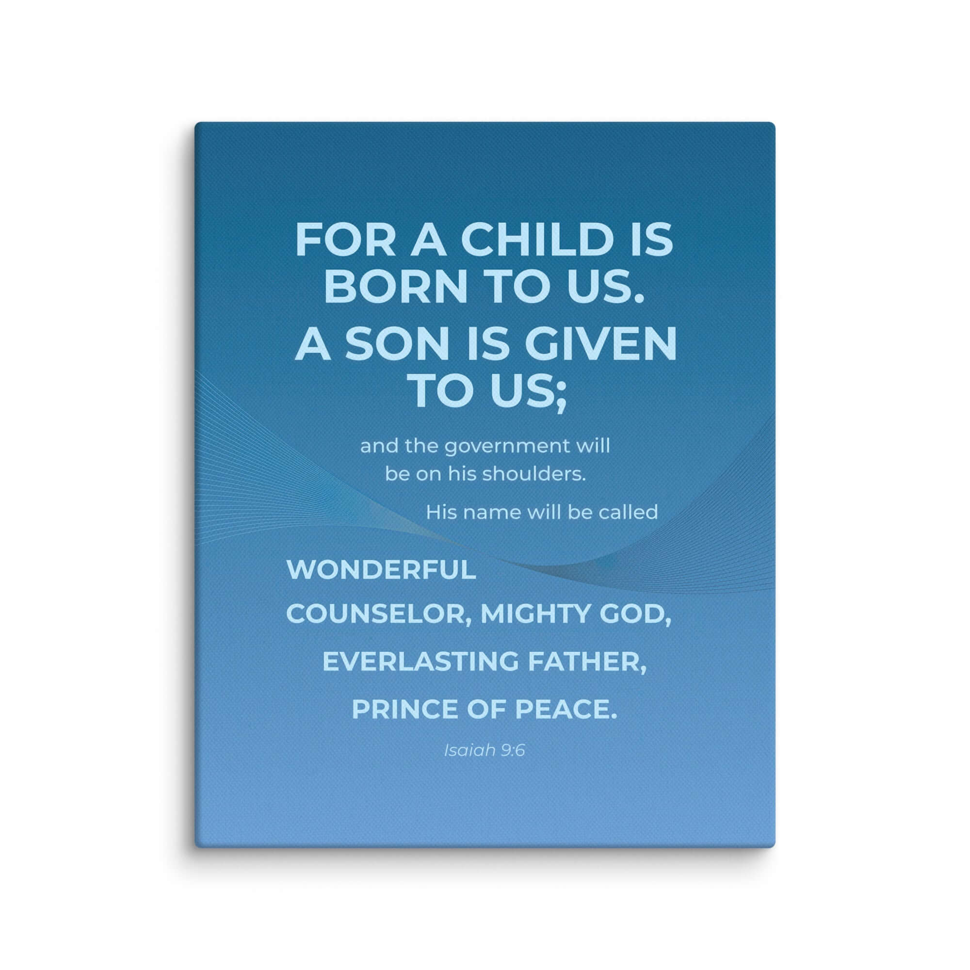 Isaiah 9:6 Bible Verse, Everlasting Father Canvas Print Wall Art 8″×10″