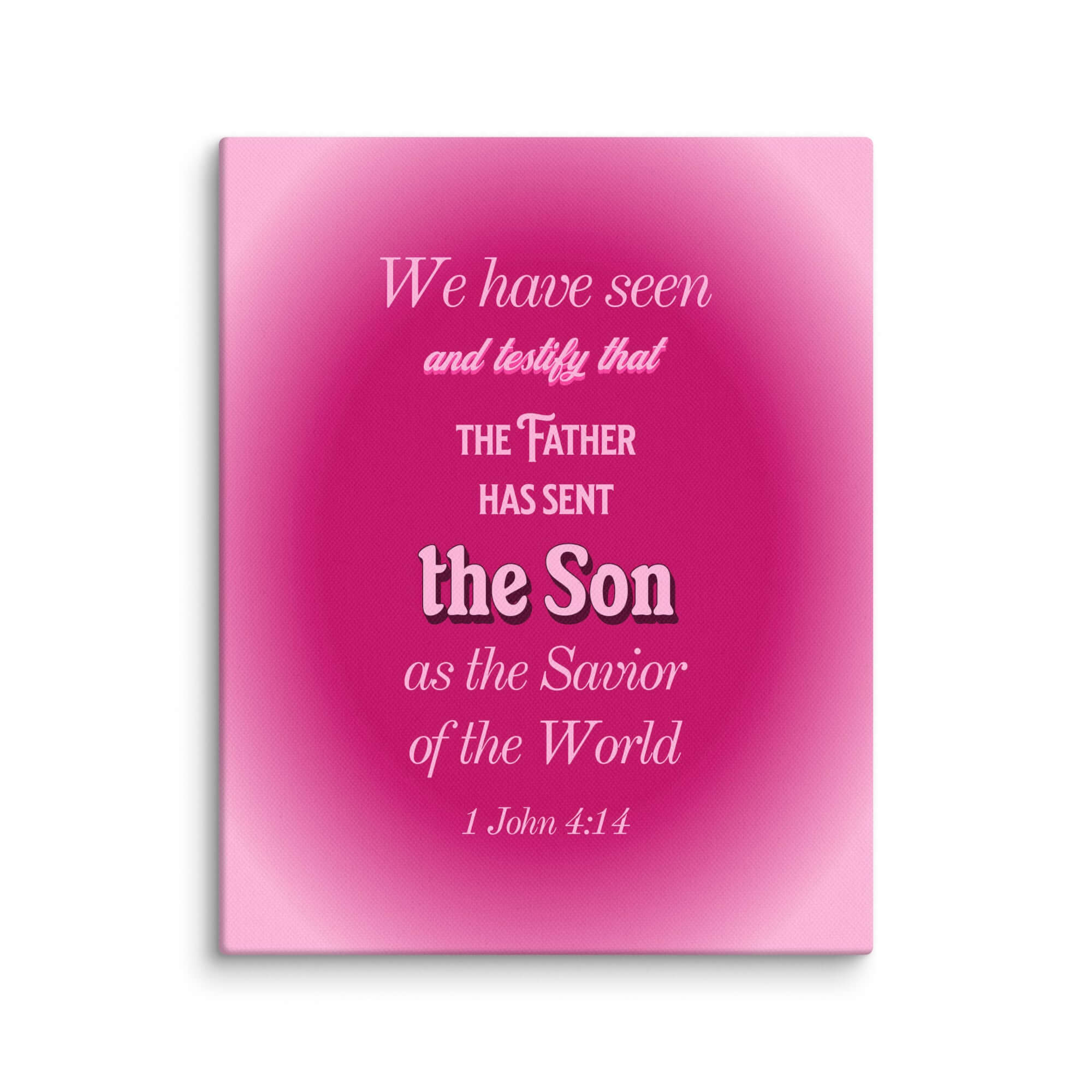 1 John 4:14 Bible Verse, that the Father Canvas Print Wall Art 8″×10″