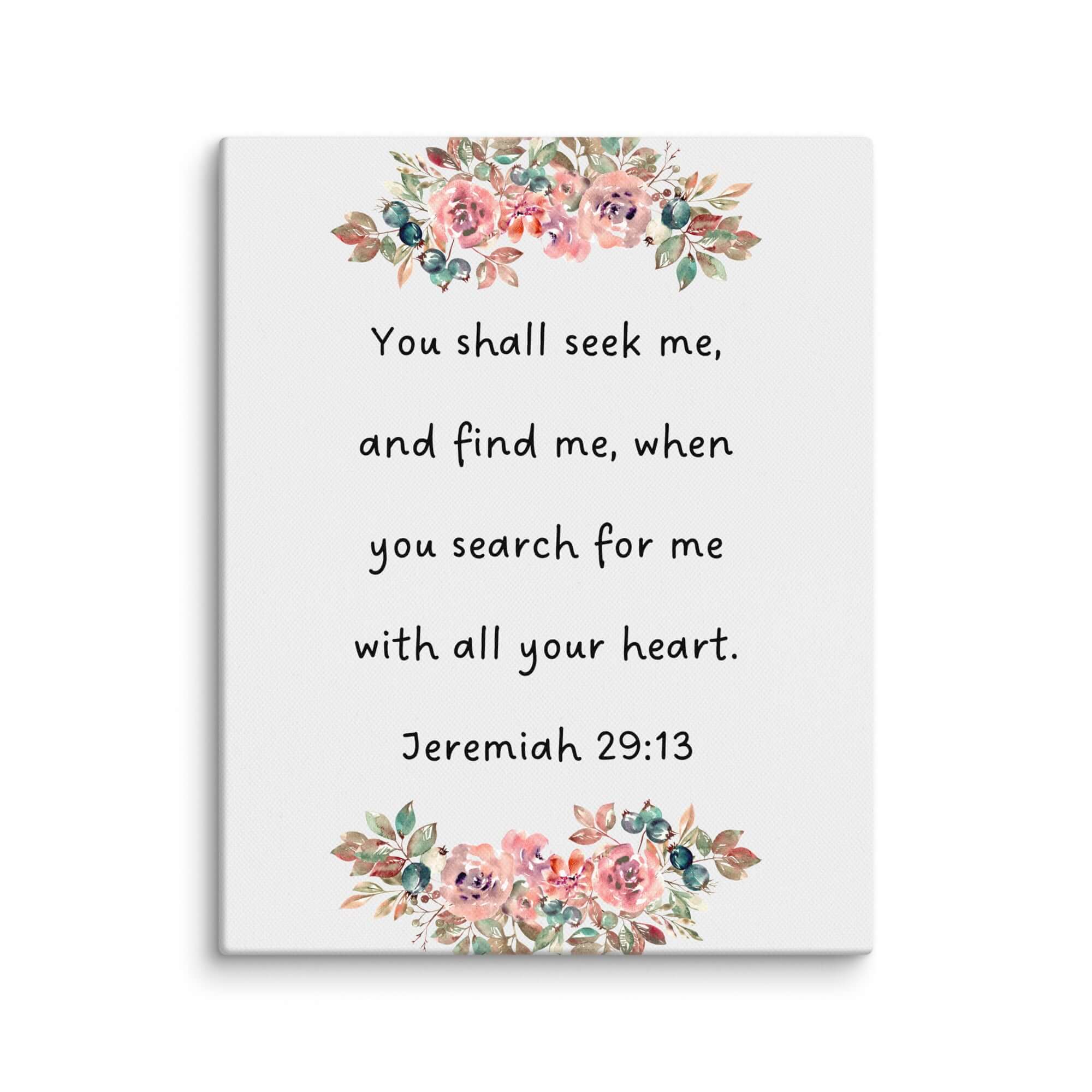 Jeremiah 29:13 Bible Verse, seek me Canvas Print Wall Art 8″×10″