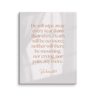 Revelation 21:4 Bible Verse, He will wipe Canvas Print Wall Art 8″×10″
