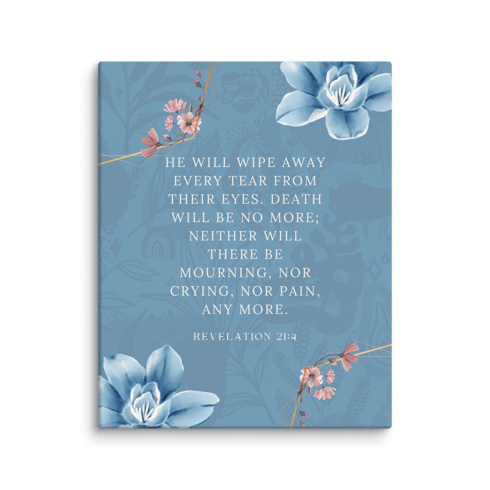 Revelation 21:4 Bible Verse, every tear Canvas Print Wall Art 8″×10″