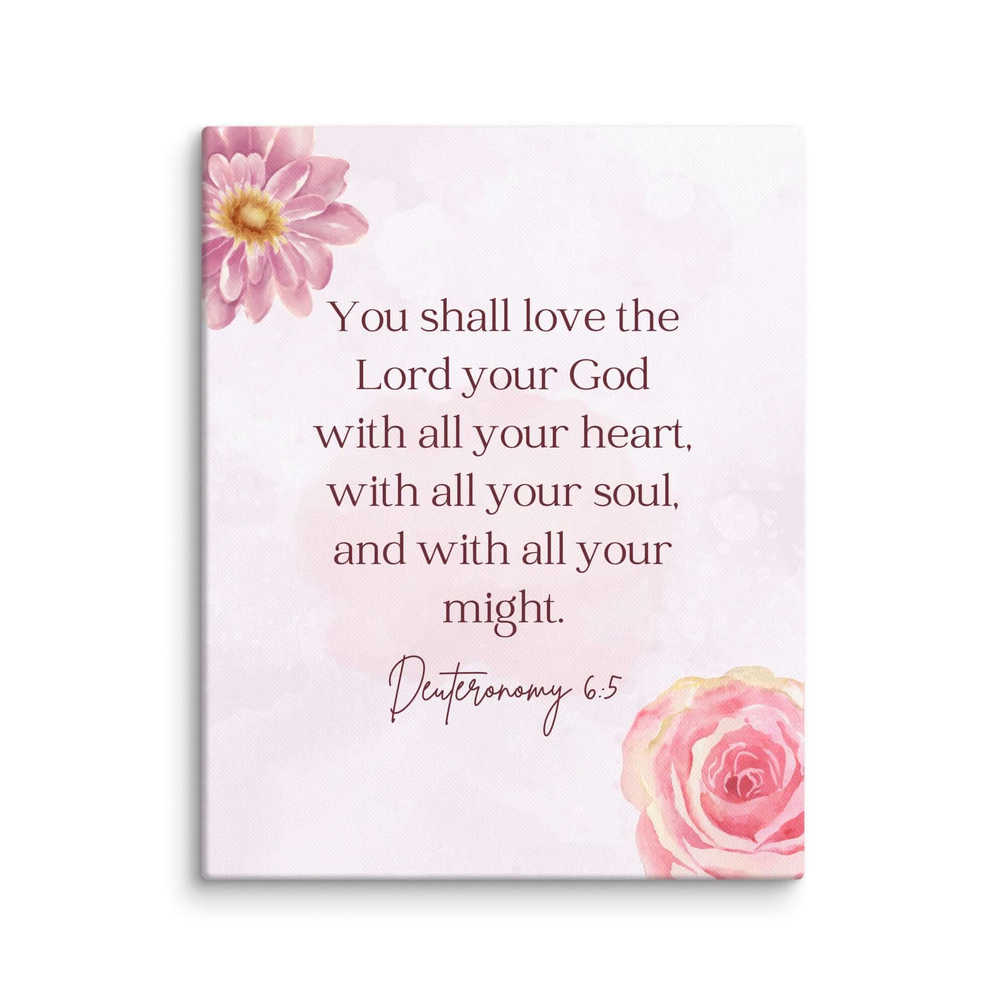 Deuteronomy 6:5 Bible Verse, the Lord Canvas Print Wall Art 8″×10″