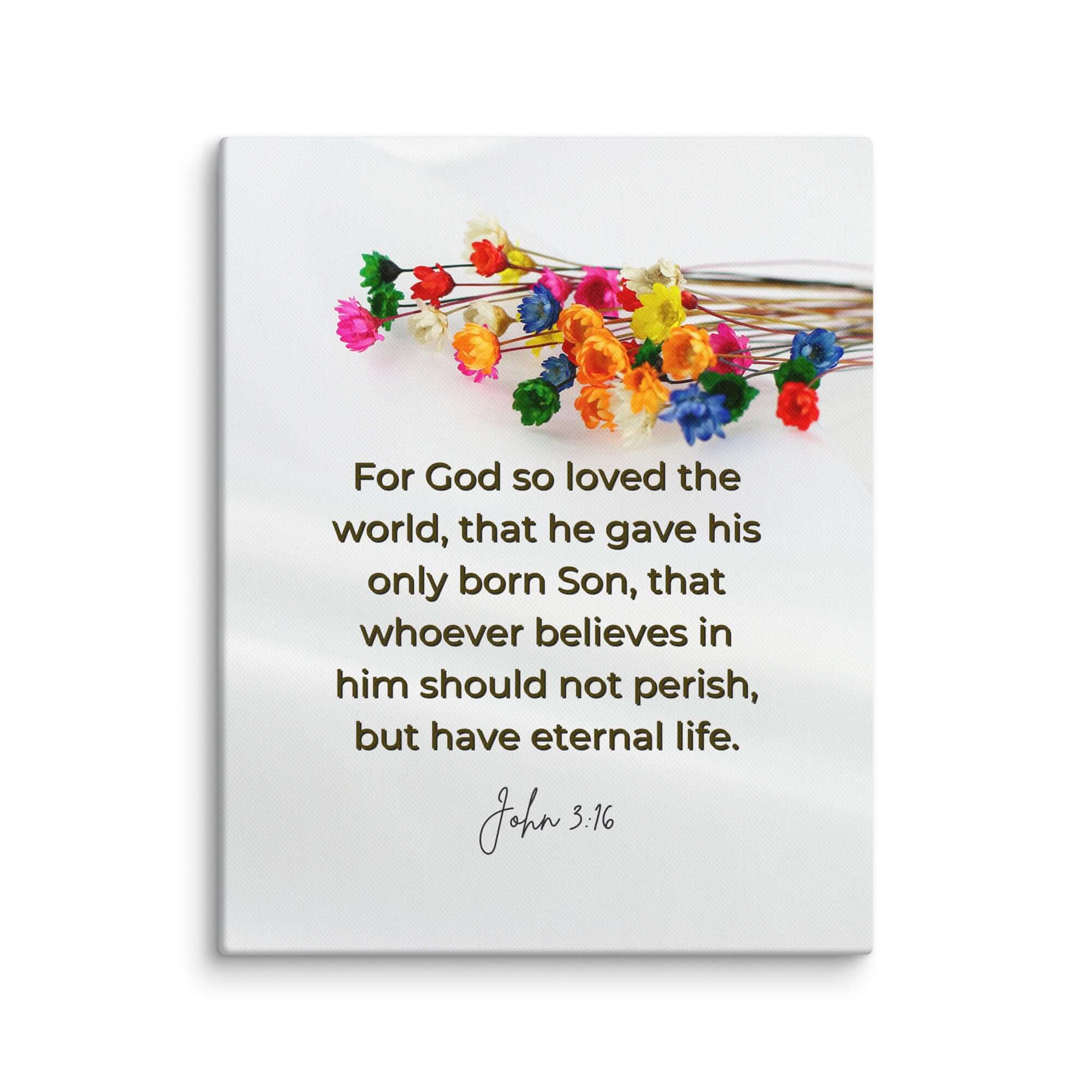 John 3:16 Bible Verse, He gave His Son Canvas Print Wall Art 8″×10″