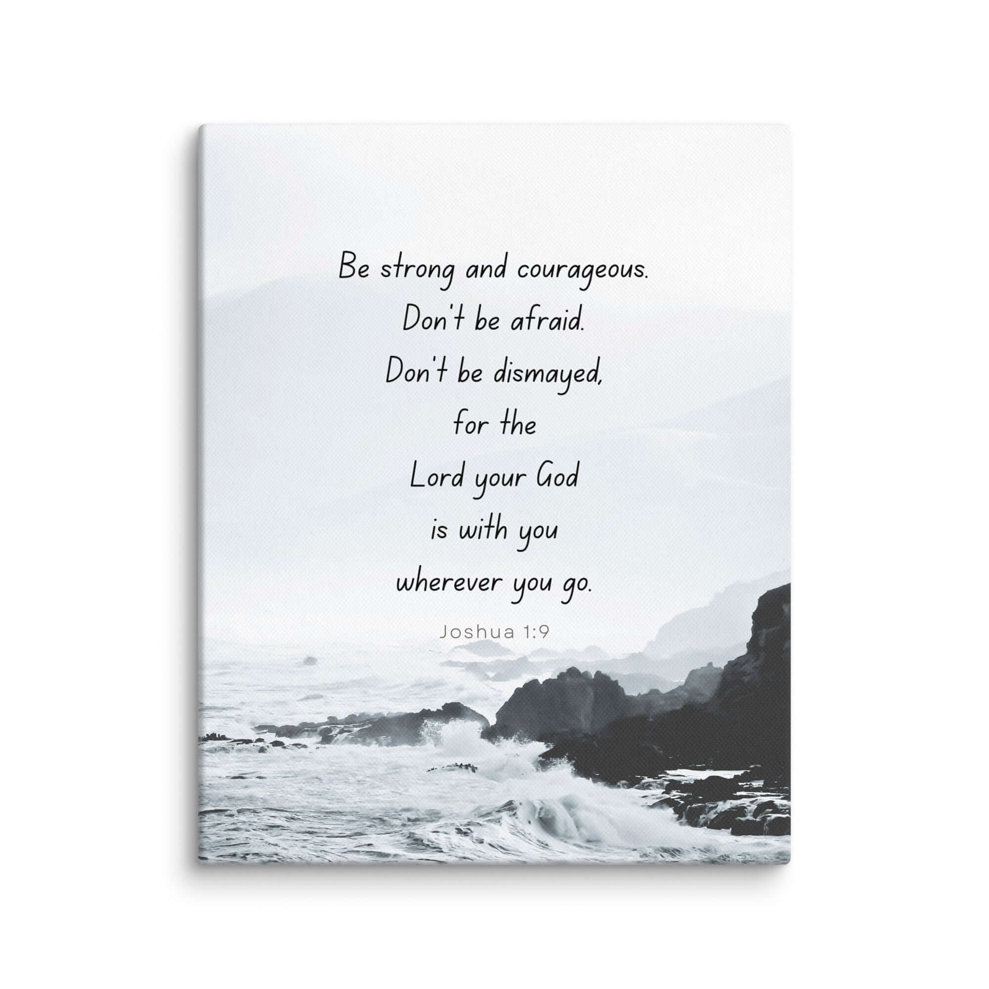 Joshua 1:9 Bible Verse, Do not be afraid Canvas Print Wall Art 8″×10″