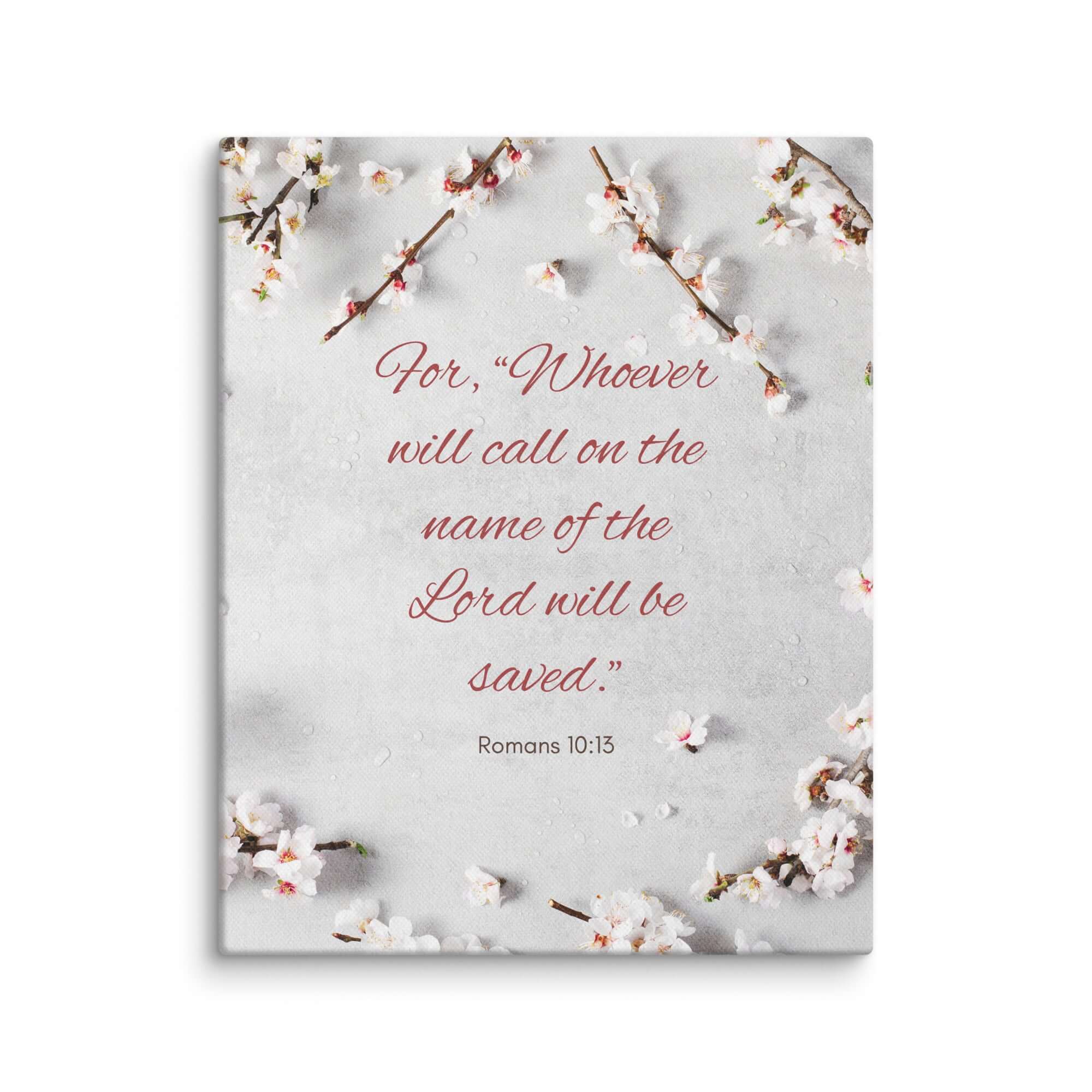 Romans 10:13 Bible Verse, the Lord Canvas Print Wall Art 8″×10″