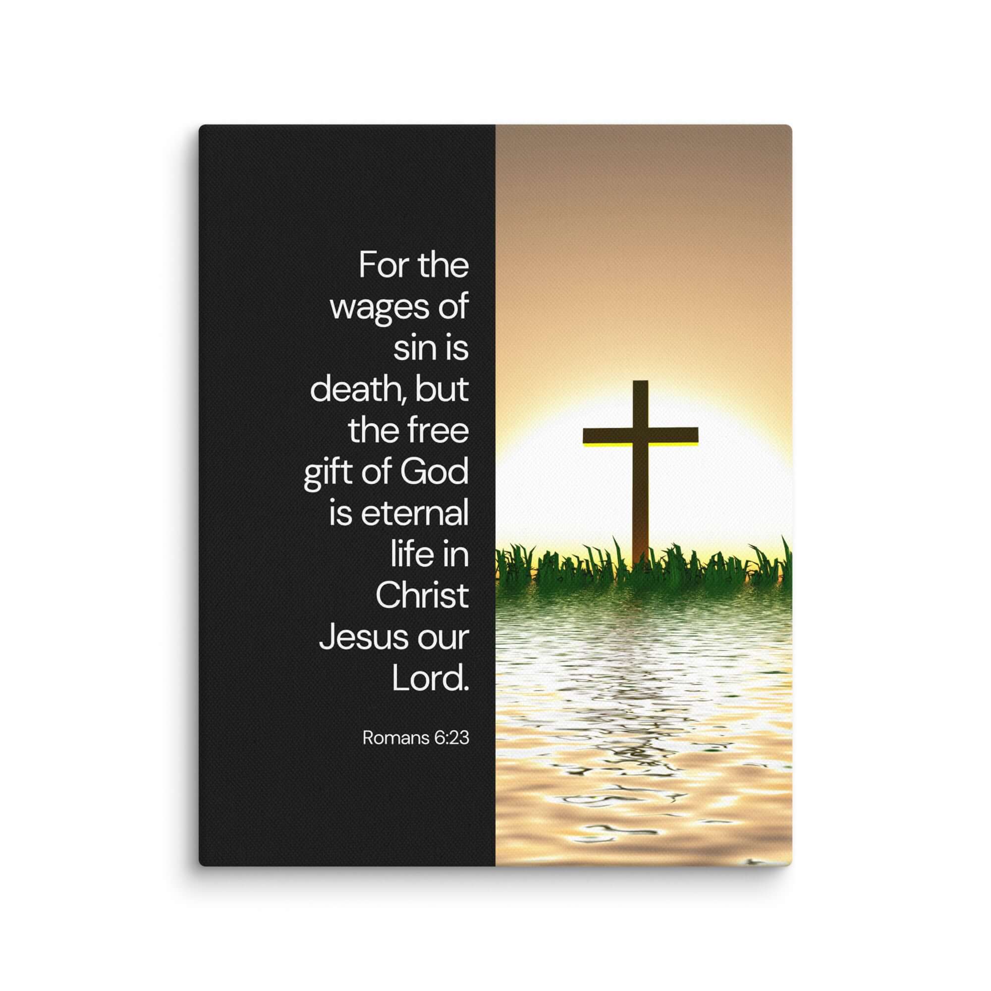 Romans 6:23 Bible Verse, the wages Canvas Print Wall Art 8″×10″