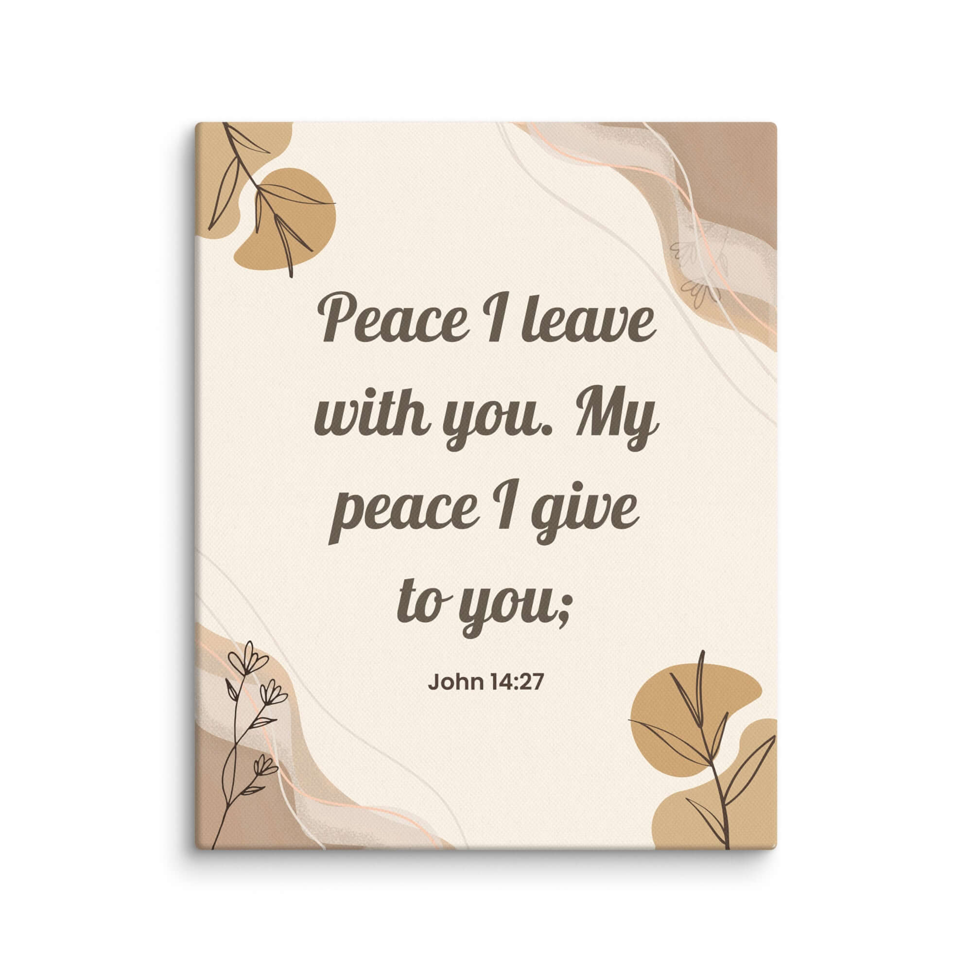 John 14:27 Bible Verse, Peace I Canvas Print Wall Art 8″×10″