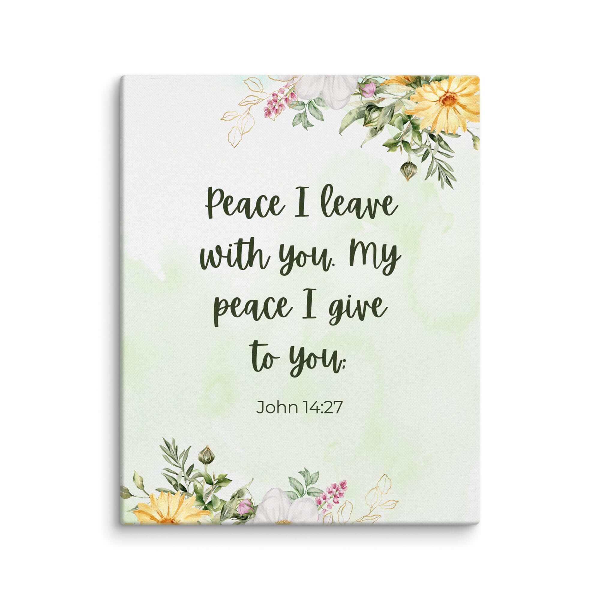 John 14:27 Bible Verse, My peace Canvas Print Wall Art 8″×10″