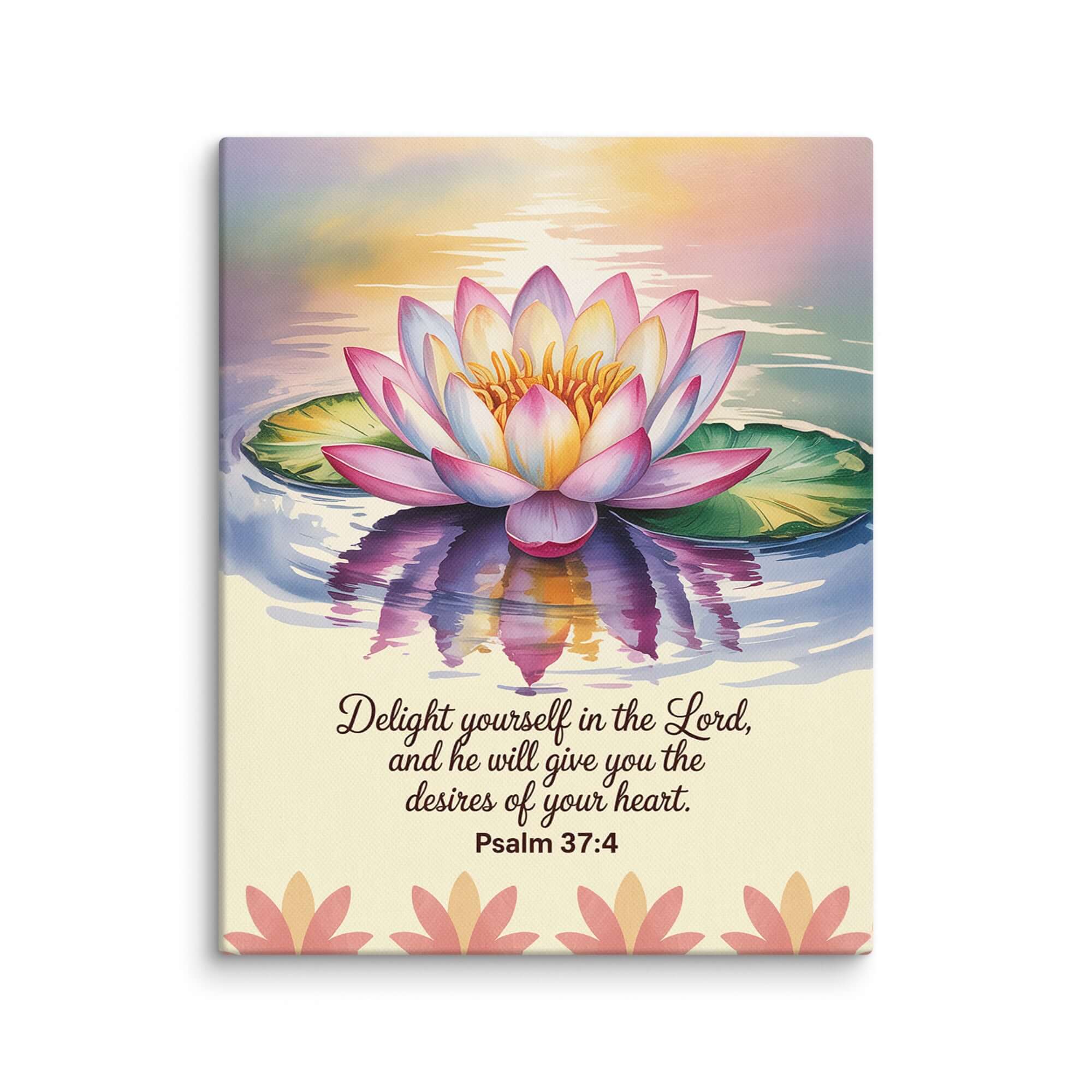 Psalm 37:4 Bible Verse, the Lord Canvas 8″×10″