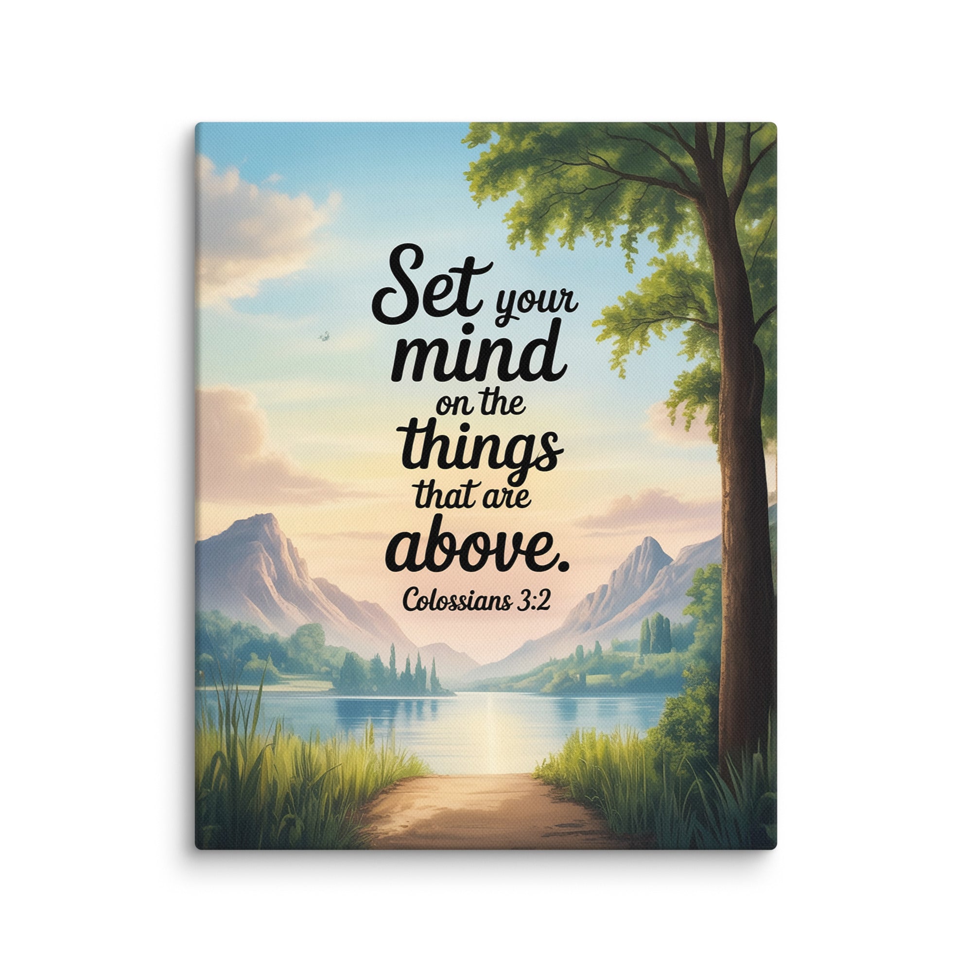 Colossians 3:2 Bible Verse Set Canvas 8″×10″