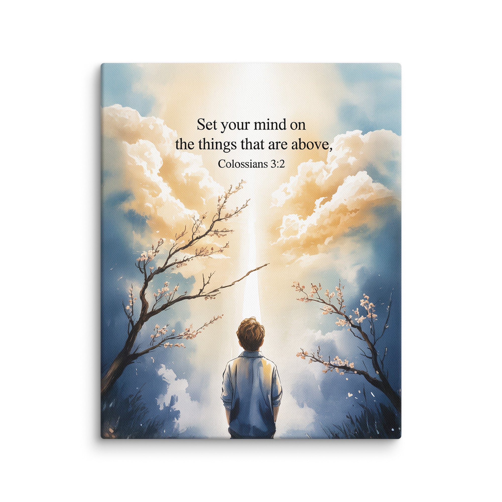 Colossians 3:2 Bible Verse the things Canvas 8″×10″