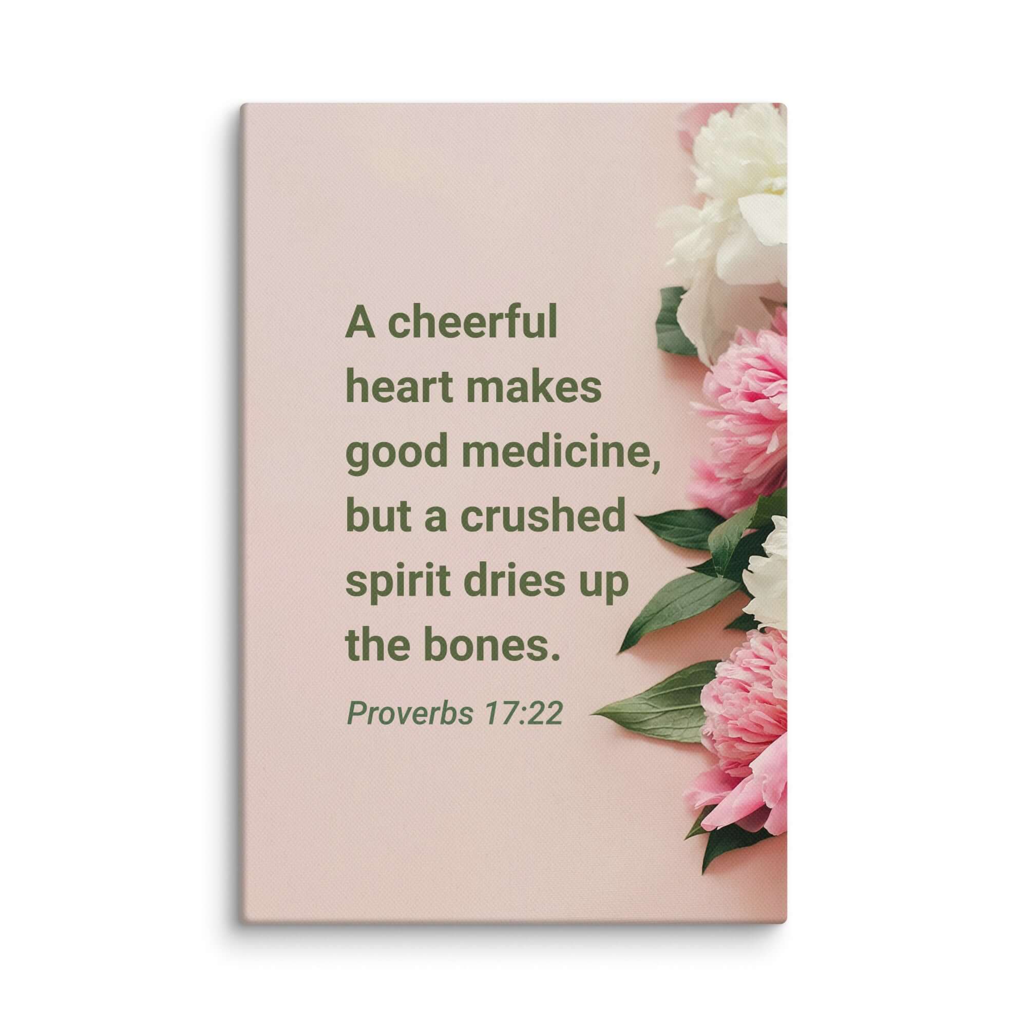 Proverbs 17:22 Bible Verse, good medicine Canvas Print Wall Art 8″×12″