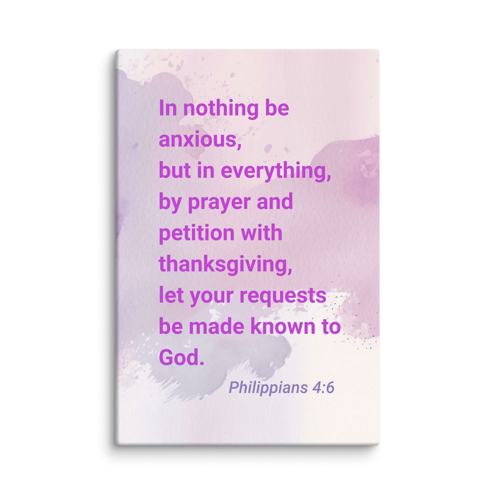 Philippians 4:6 Bible Verse, Prayer and Petition Canvas Print Wall Art 8″×12″