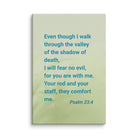 Psalm 23:4 Bible Verse, fear no evil Canvas Print Wall Art 8″×12″